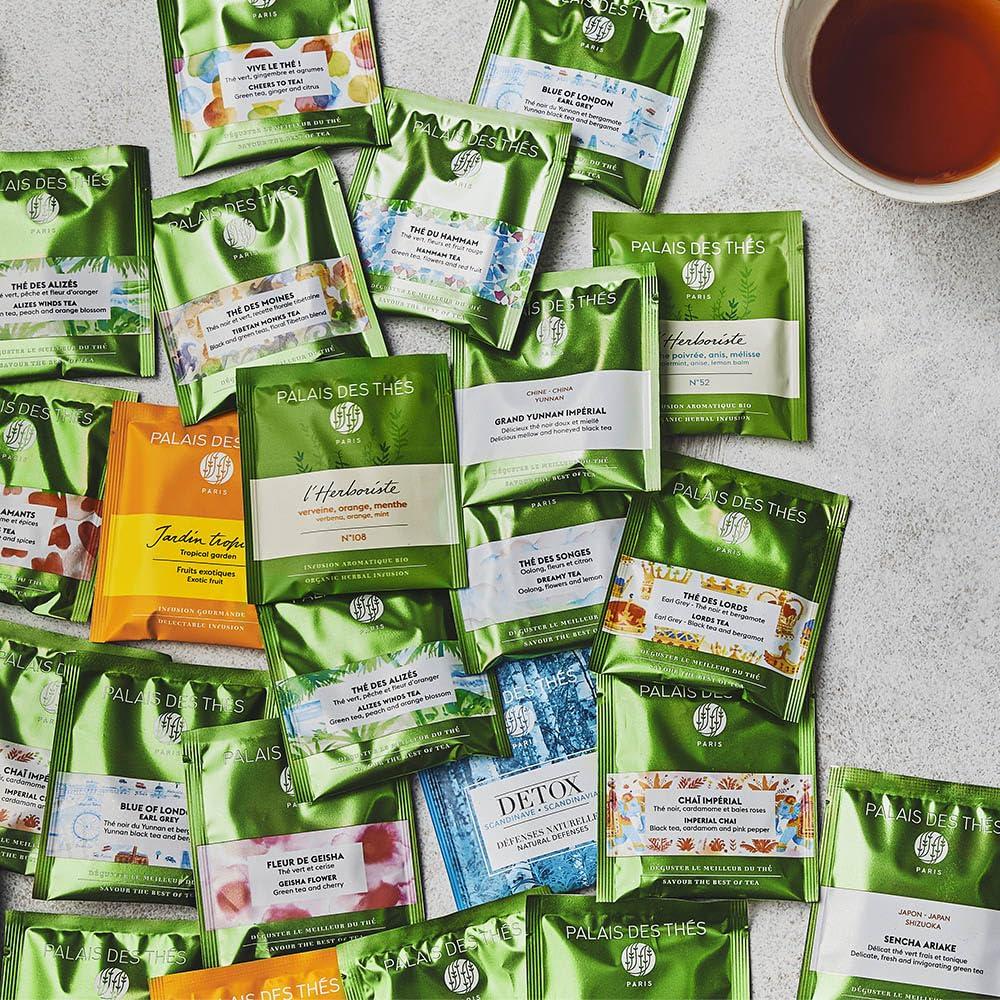 Palais des Thés Palais des Ths - Big Ben - Premium English Breakfast Tea with a blend of Yunnan and Asam - 20 Count Biodegradable Cotton Tea Bags Box