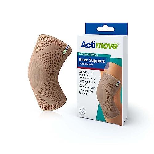 Actimove Actimove Everyday Supports Knee Brace, Closed Patella | Compression Sleeve for ACL, MCL Injury Recovery & Maximum Knee Support for Men and Women | Fits Right and Left Side, Beige, Small