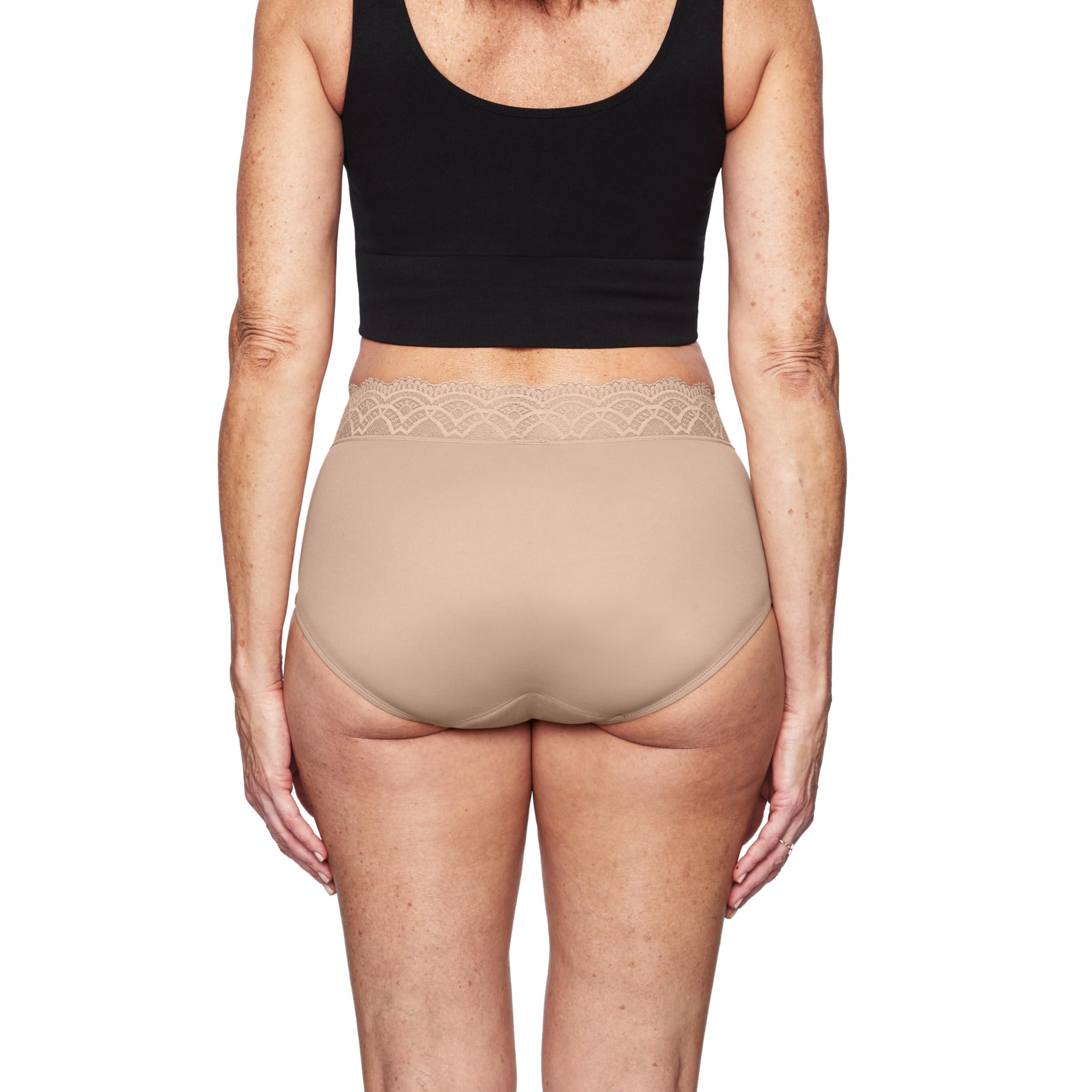 Thinx For All Leaks Thinx For All Leaks Hi-Waist Underwear, Holds up to 100ml or 6tbps or 1/4 Cup Worth of Liquid, Light Absorbency Incontinence Underwear for Women, FSA HSA Approved Feminine Care, Beige, M