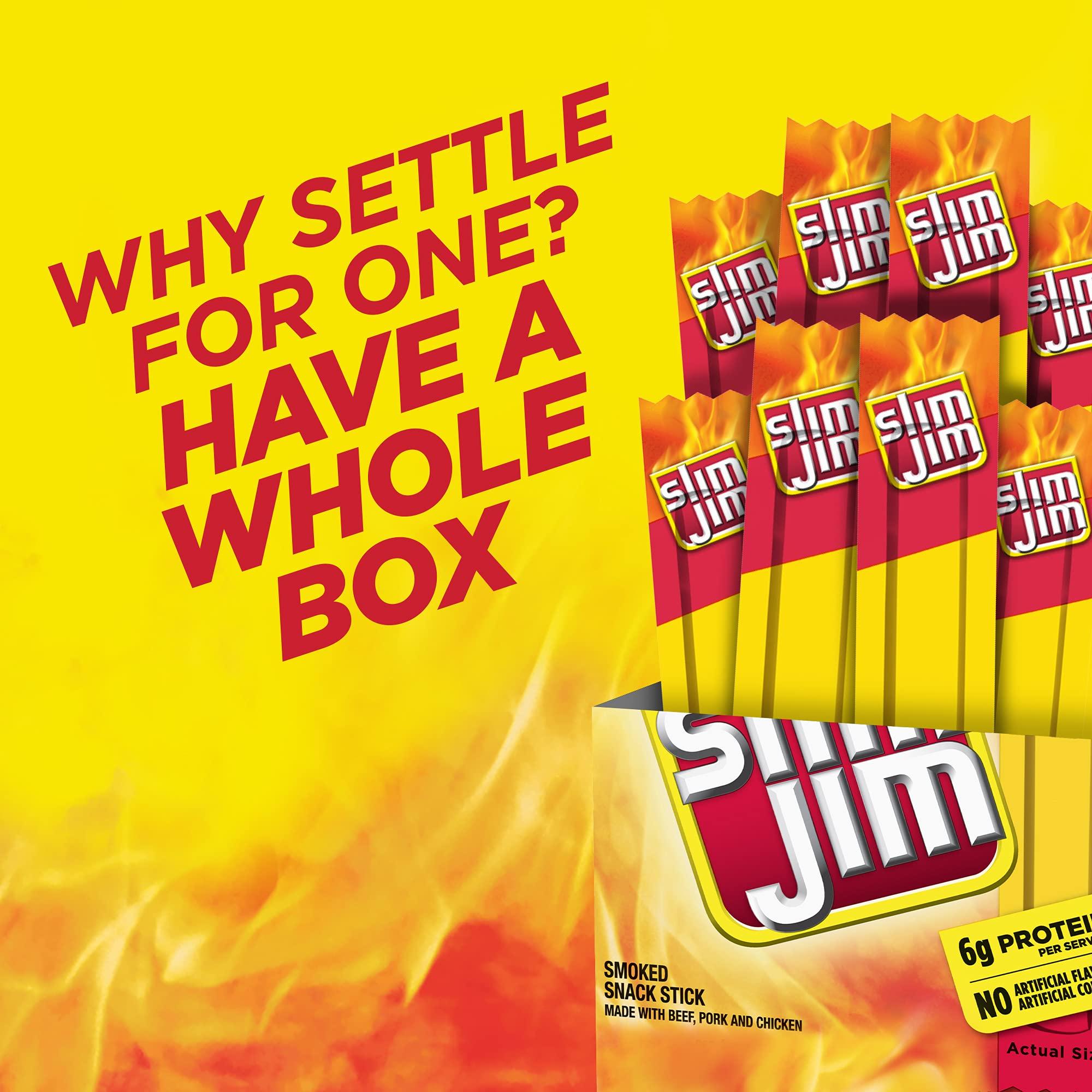 Slim Jim Slim Jim Smoked Meat Sticks, Original Flavor, 6g Protein Per Serving, Snack Size, 0.28 oz. (26 Count)