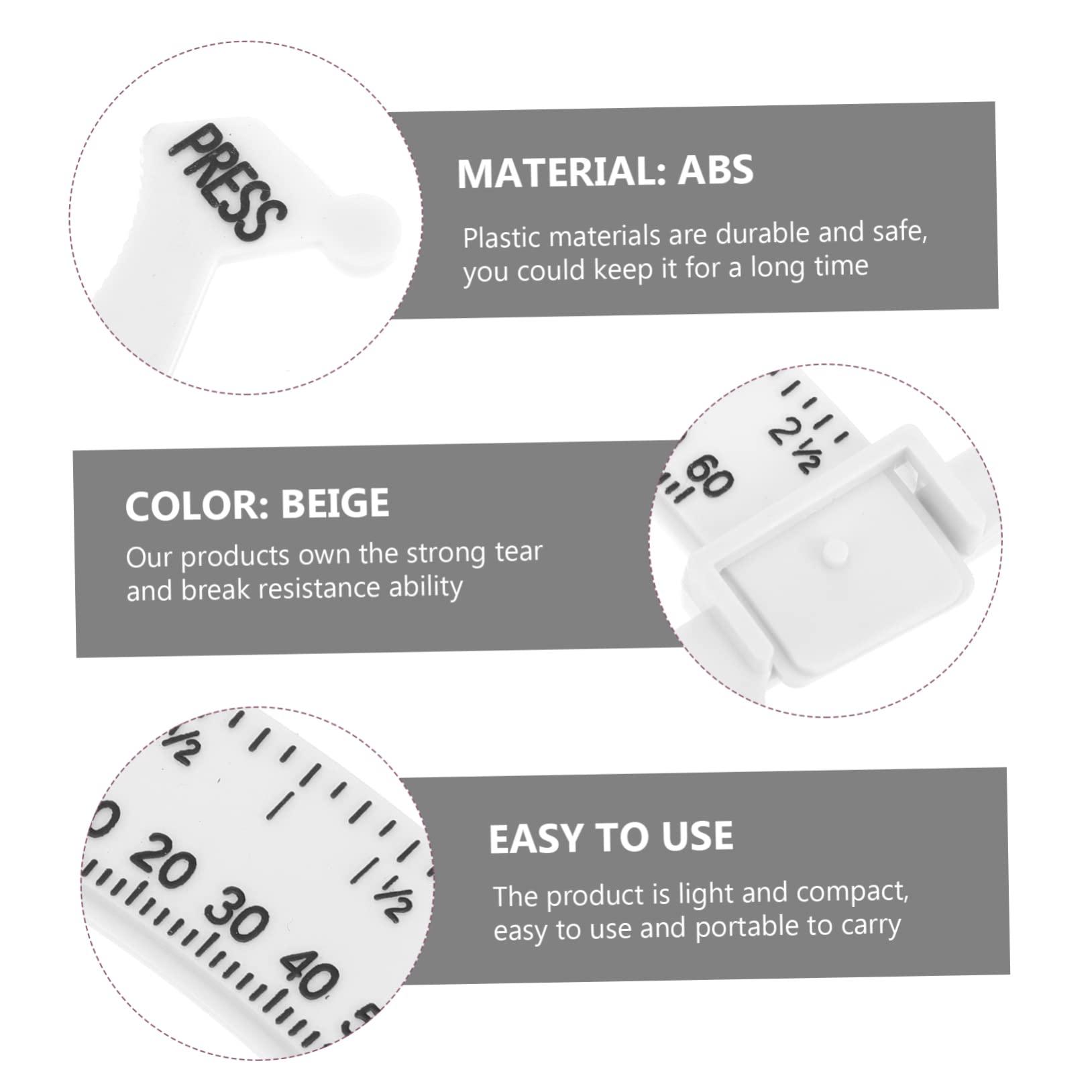 Ipetboom Ipetboom 4 Pcs Fat Caliper Weighing Measuring Measurement Bathroom Scales Body Tape Boob Weights Body Weight Scale Monitor Tape Measure Web Calipers Abs Plastic White