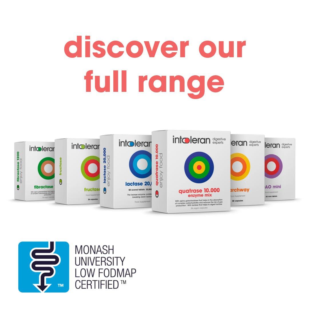 Intoleran Intoleran DAO Plus Digestive Enzymes - 50 Capsules | Supplement for Histamine Intolerance & DAO Deficiency | Healthy Histamine Levels | 30,000 HDU Diamine Oxidase (DAO) Enzyme | Vitamin C & Quercetin