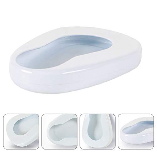 HEALLILY HEALLILY Portable Bedpans for Women Men Elderly Enamel Bed Bound Urinal Bedridden Patient Home Bed Pan Emergency Device (White)