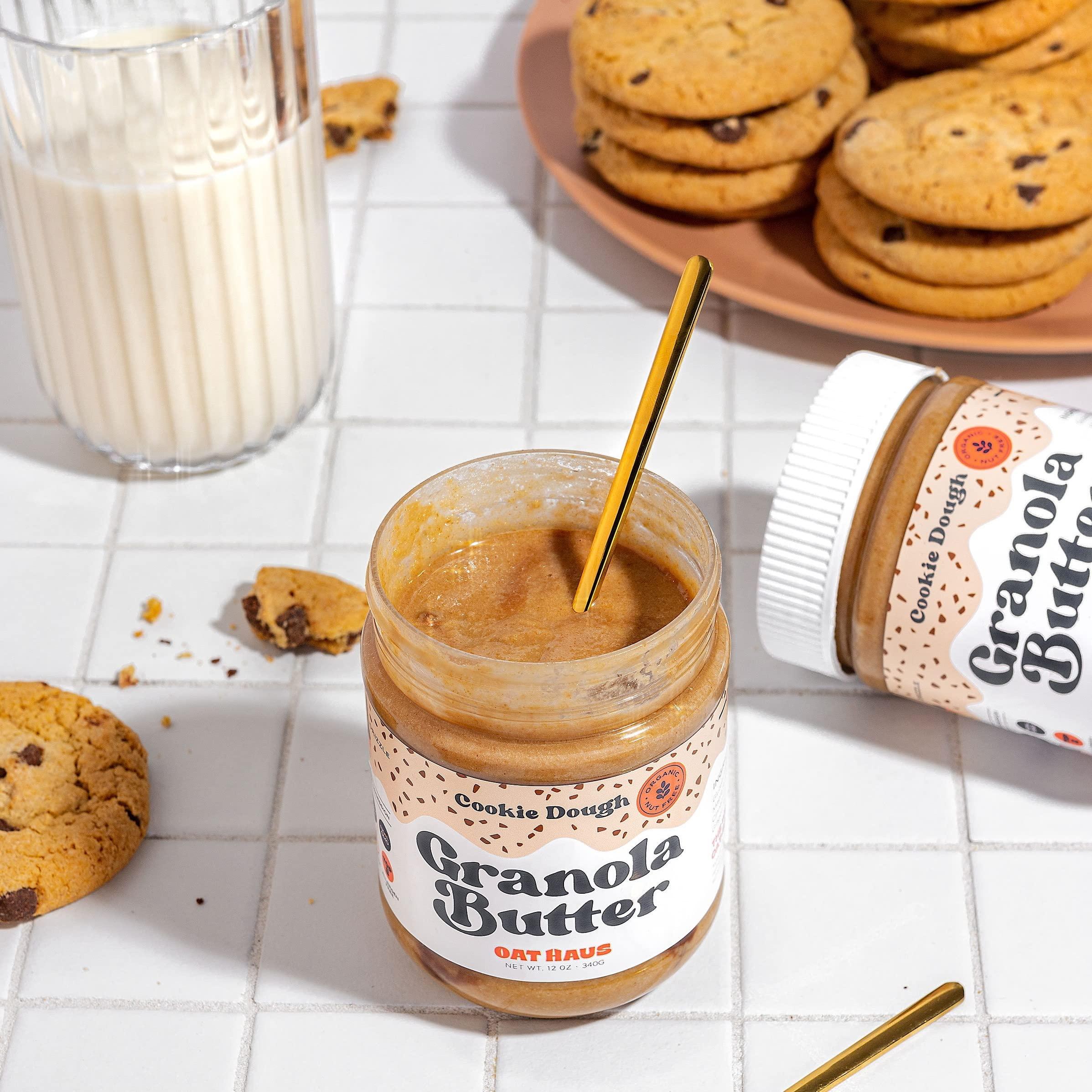 KWEEN Oat Haus Cookie Dough Granola Butter (Chipless) | Peanut-free, Almond (Tree-Nut) Free, & School-Safe (Top 8 Allergen Free) | Sunflower Seed & Cookie Dough Alternative