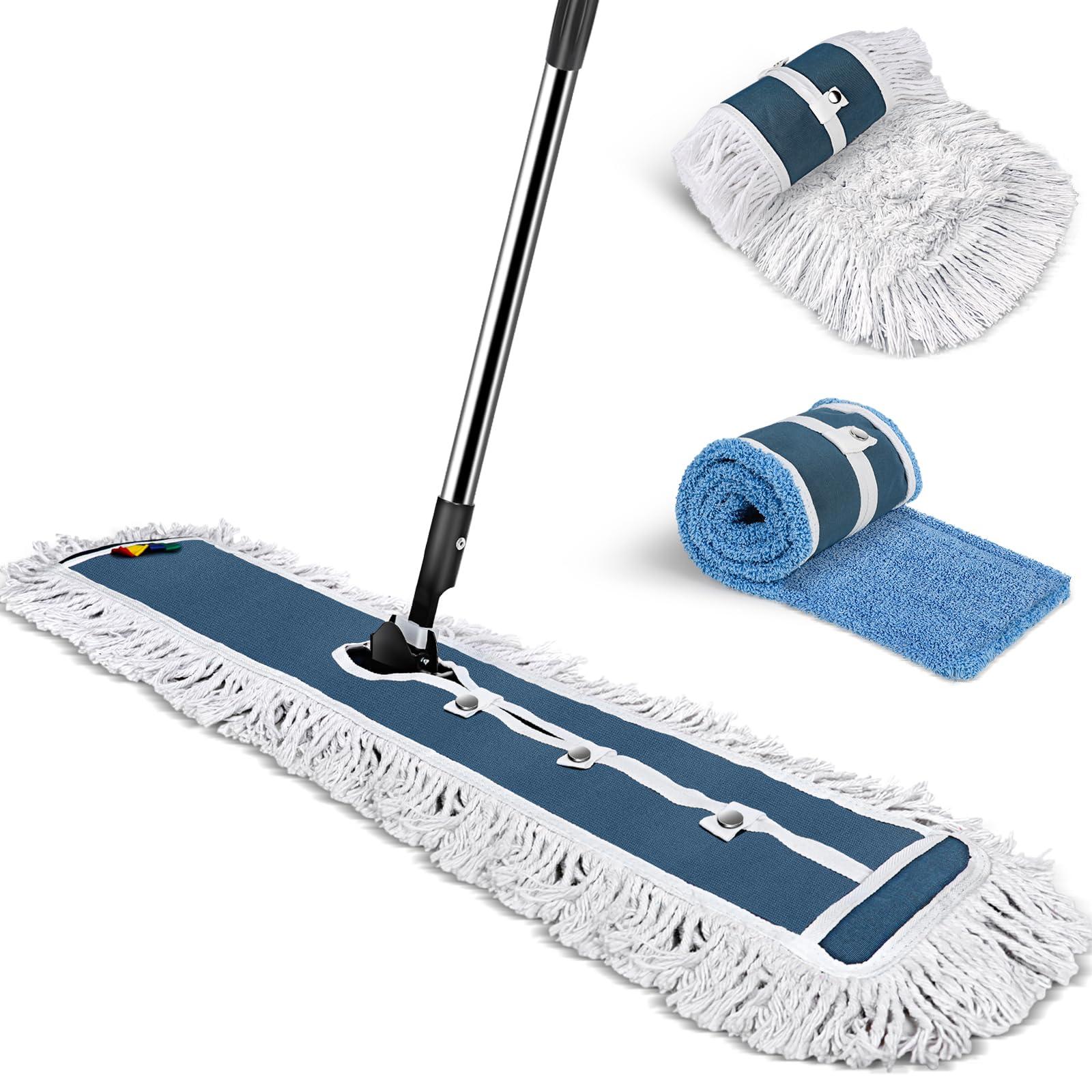 MASTERTOP MASTERTOP 42\" Commercial Mop, Heavy Duty Dust Floor Mop with 2 Microfiber Pads, Professional Industrial Wet and Dry Mops with 51.6\" Long Handle for Hardwood, Tile, Laminate,Garage,Office,Mall