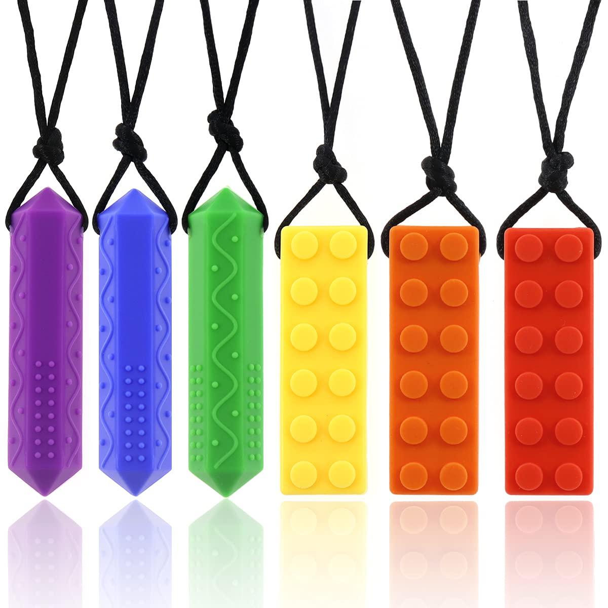 TUXEPOC Sensory Chew Necklaces for Kids Safe and Non-Toxic Silicone Chewelry for Sensory Stimulation