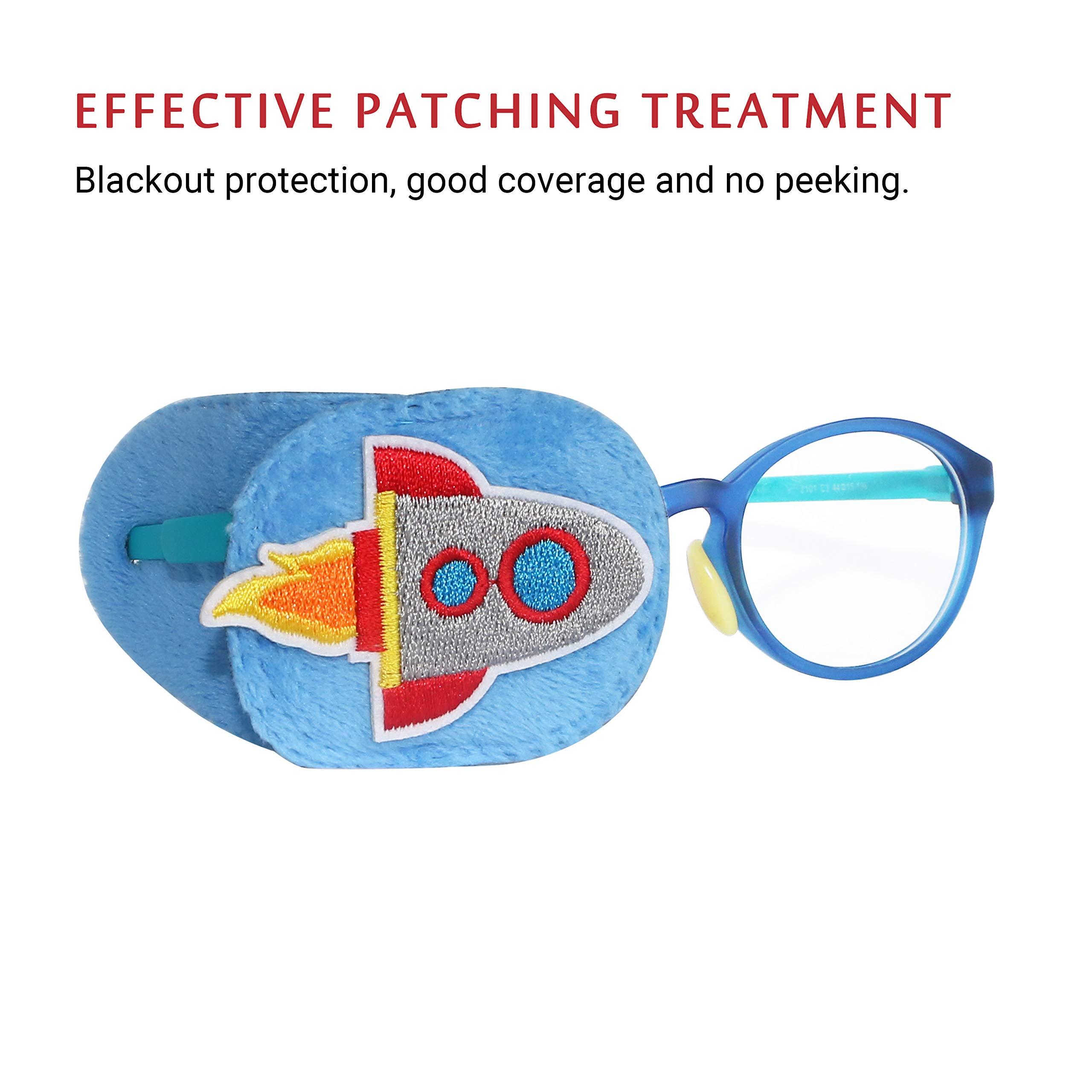 Astropic Astropic 2Pcs Eye Patches for Kids | Boys Eye Patch for Glasses | Medical Eye Patches for Children with Lazy Eye | Amblyopia Eye Patch for Toddlers to Cover Either Eye (Rocket & Football)