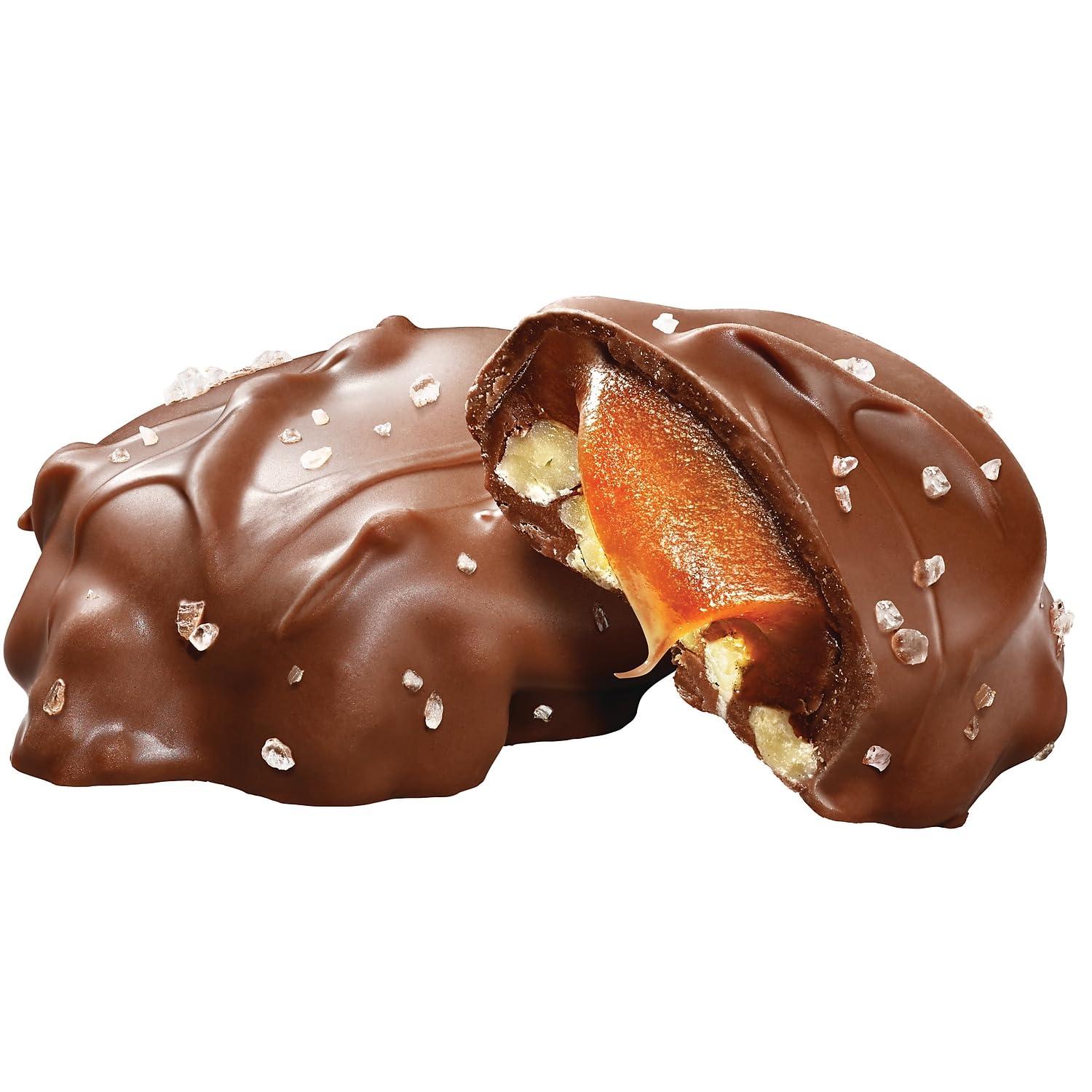 Second Nature Brands Sanders Milk Chocolate Sea Salt Caramel Pecan Clusters - 18 oz Tub