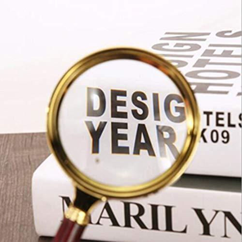 sontakukou Portable Handheld 10X Magnifier Glasses with Rosewood Handle Reading Magnifier (80mm/3.15inch)
