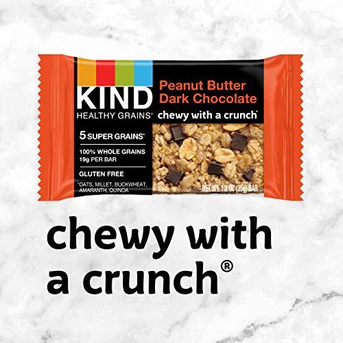 KIND KIND Healthy Grains Bars, Peanut Butter Dark Chocolate, Gluten Free, 1.2 oz, 5 Count (6 Pack)