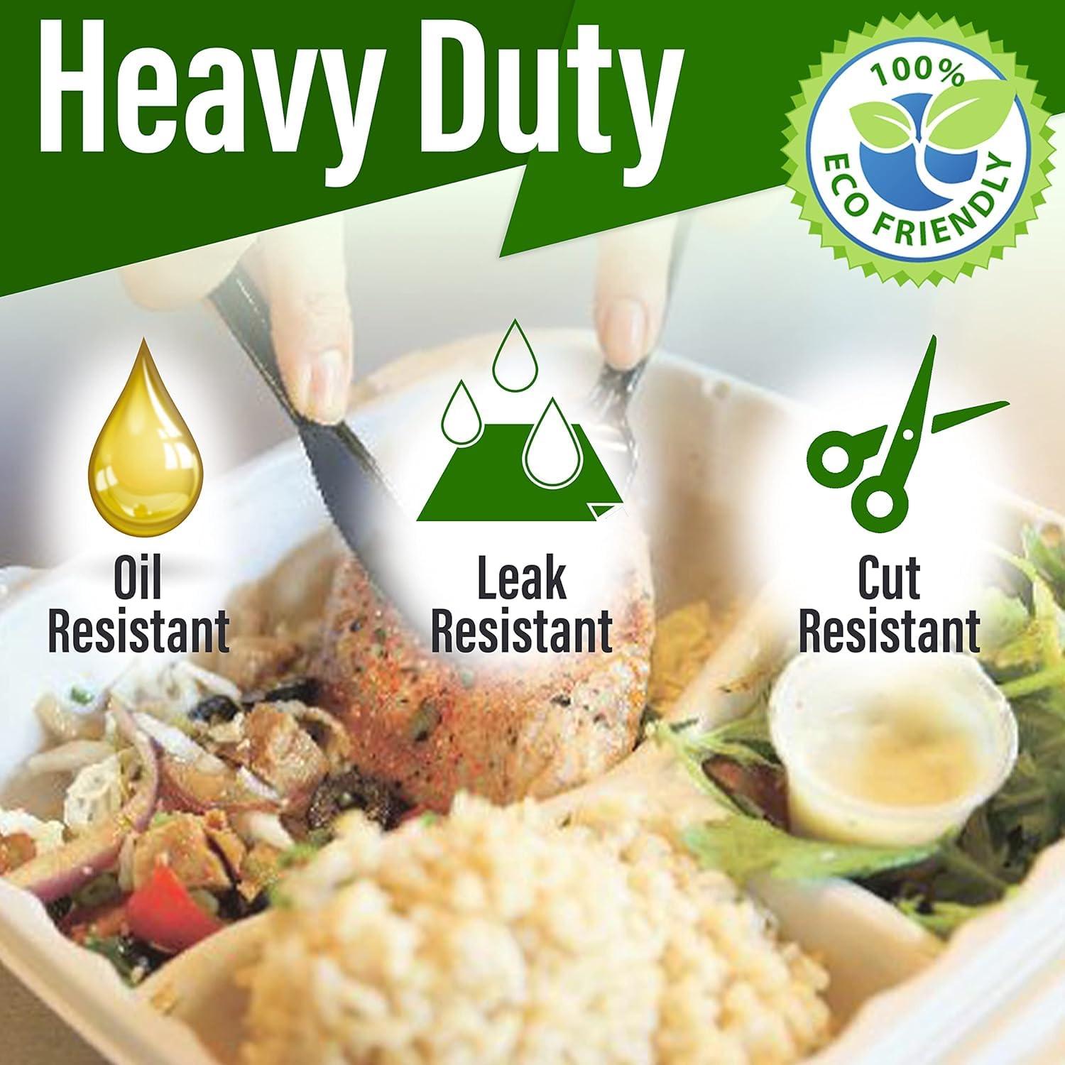 SIMOND STORE SIMOND STORE 9\"x9\" Food Container - 100 Pcs Disposable Food Containers - Biodegradable Clam Shell Food Containers - Clamshell Take Out Containers - Food Storage Container - Recyclable Food Containers