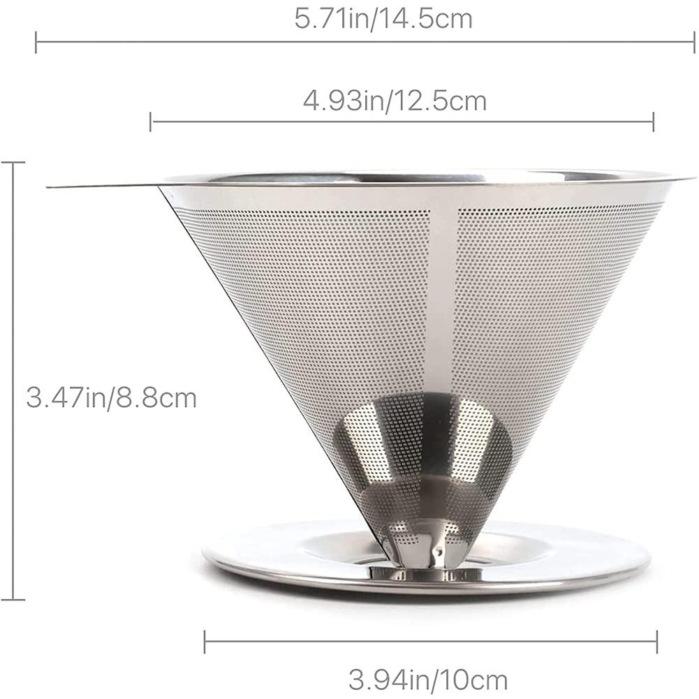 Pasotim Pour over Coffee Dripper Reusable Cone Coffee Filter Portable Pour over Coffee Maker Home Office Camping