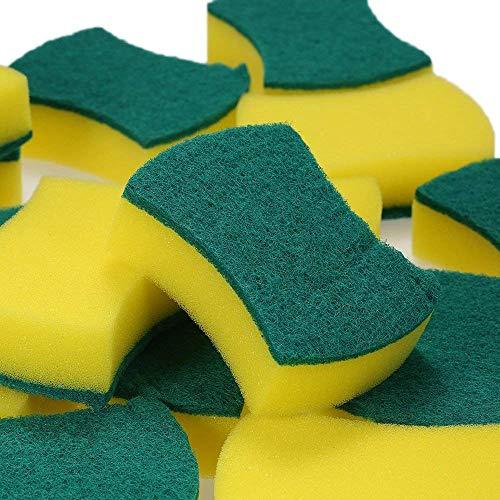 Fauge Fauge 30pcs Multi-purpose Double-faced Sponge Scouring Pads Dish Washing Scrub Sponge Stains Removing Cleaning Scrubber Brush for Kitchen Garage Bathroom