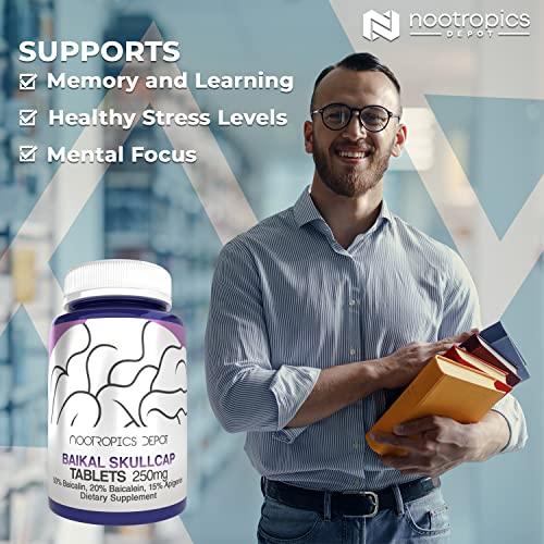 Nootropics Depot Nootropics Depot Baikal Skullcap Extract Tablets | 250mg | 120 Count | >15% Apigenin, 20% Baicalein, 50% Baicalin