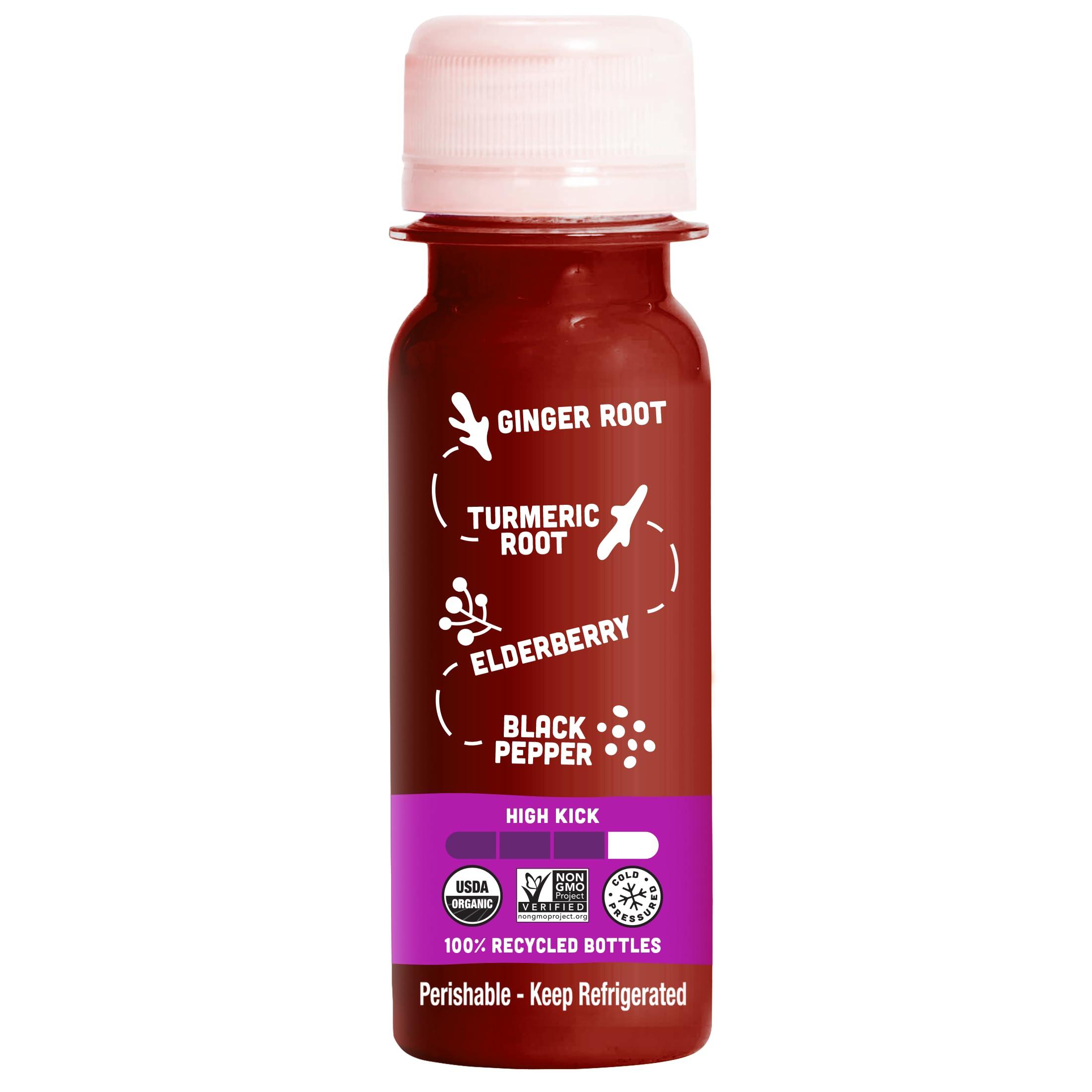 Vive Organic Vive Organic Immune Support Elderberry Shot, Cold-Pressed Turmeric & Ginger, Gluten Free, Vegan, Immunity Boost Elderberry, 2 Fl Oz (Pack of 12)
