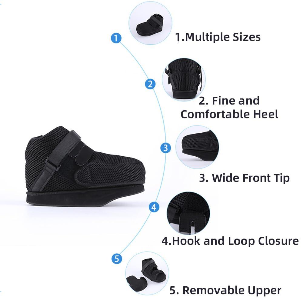 Bolesen Orthopedic Forefoot Off-Loading Healing Shoe for Toe Injury Recovery, Foot Surgery, Bunions - Non-Weight Bearing Medical Boot with Forefront Wedge, Diabetic Foot Ulcer Protection (XX-Large)
