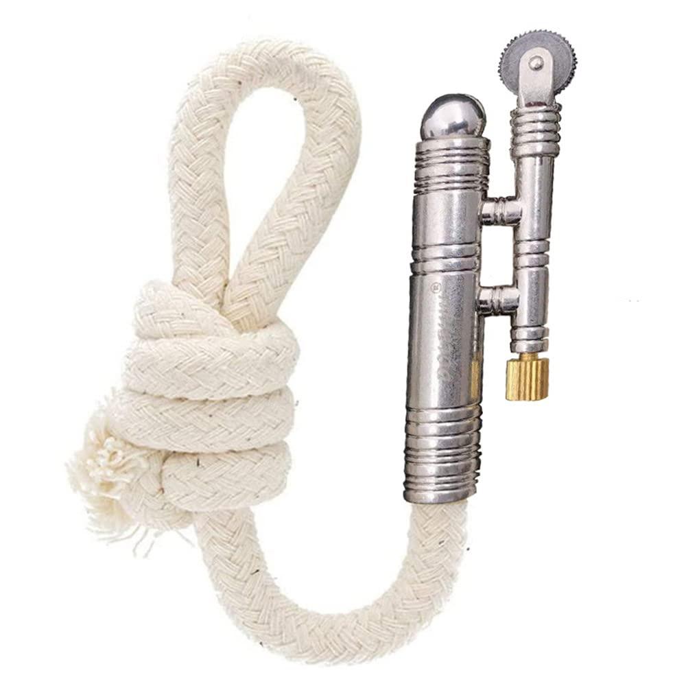 VAGILE 3PCS Windproof Rope Lighter Sailors Trench Vintage Lighter WWII Lighters Portable Survival Shepherds Lighter Outdoor Camping, No Need for Kerosene/Gas, Gifts Army Navy (Bronze + Silver + Golden B)
