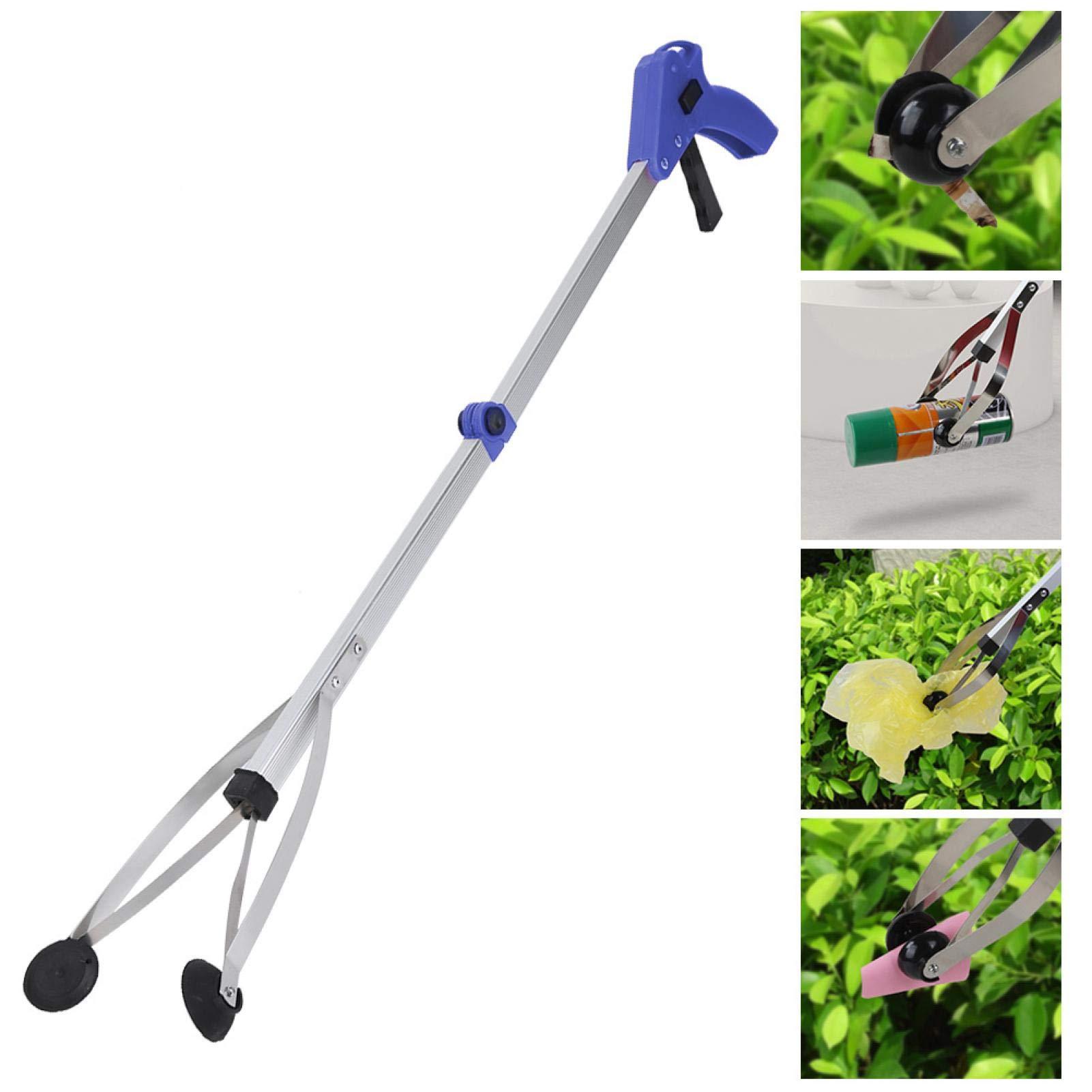 CUTULAMO CUTULAMO Grabber Reacher Tool, Litter Picker Trash Pickup Tool for Garden Leaves for Elderly(Blue Handle)