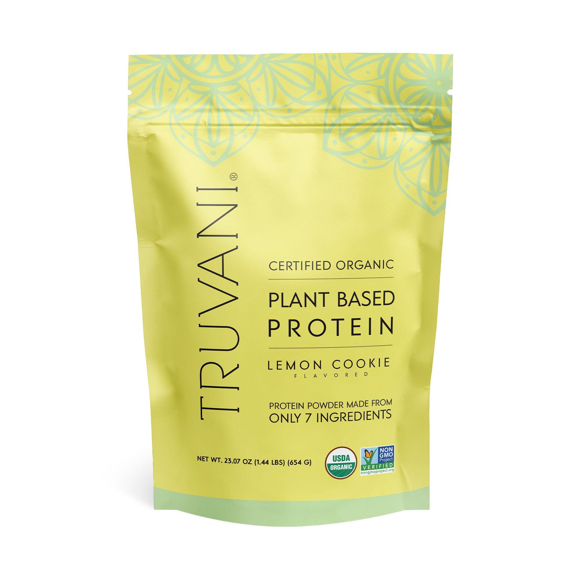 Truvani Truvani Vegan Pea Protein Powder | Lemon Cookie | 20g Organic Plant Based Protein | 20 Servings | Keto | Gluten & Dairy Free | Low Carb | No Added Sugar