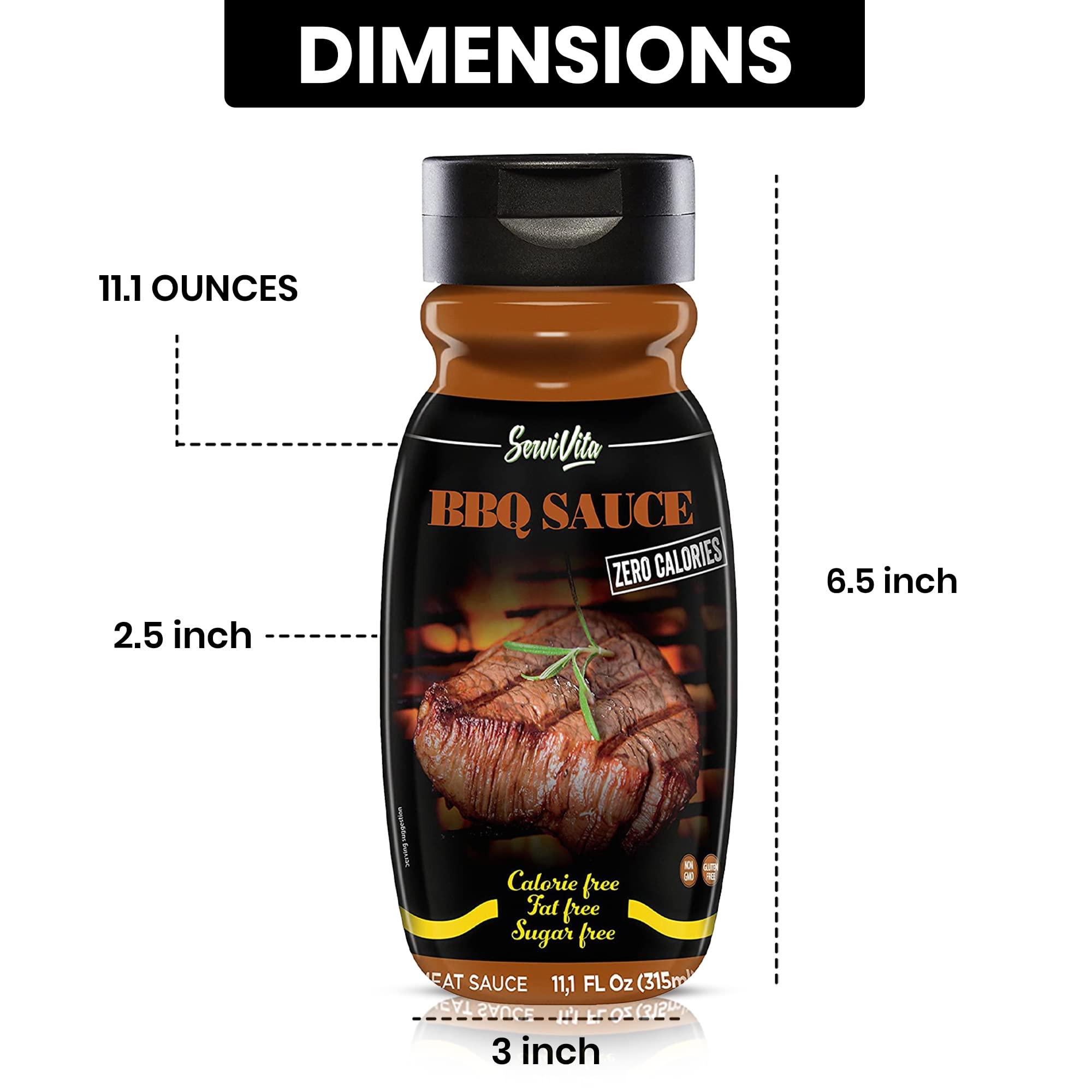 ServiVita Sugar Free BBQ Sauce - Sugar Free barbecue sauce - Zero Calories and Fat Free, 11.1 FL OZ - No Sugar BBQ Sauce - Gluten Free, Low Sodium, Low Carb - ServiVita