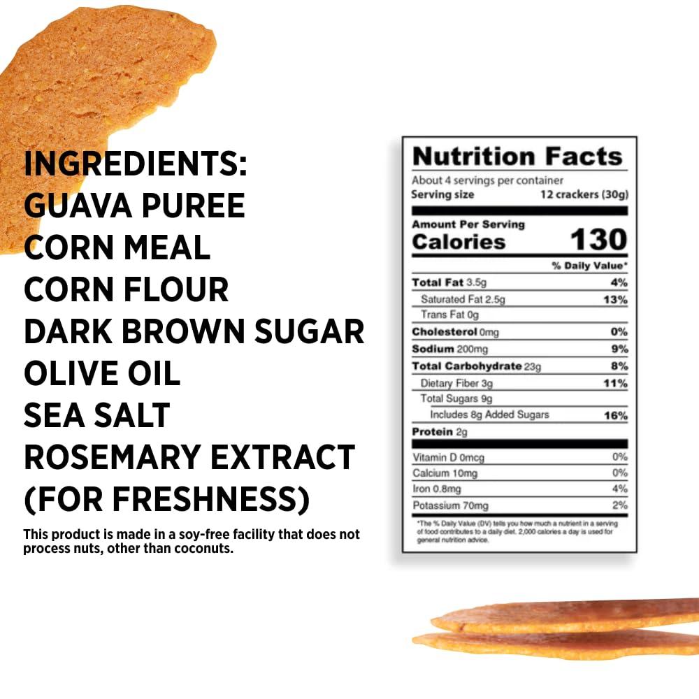 Craize Craize Guava Crisps | Gluten Free, Vegan, Kosher, Toasted Corn Crackers | 3 pack, 4 oz each