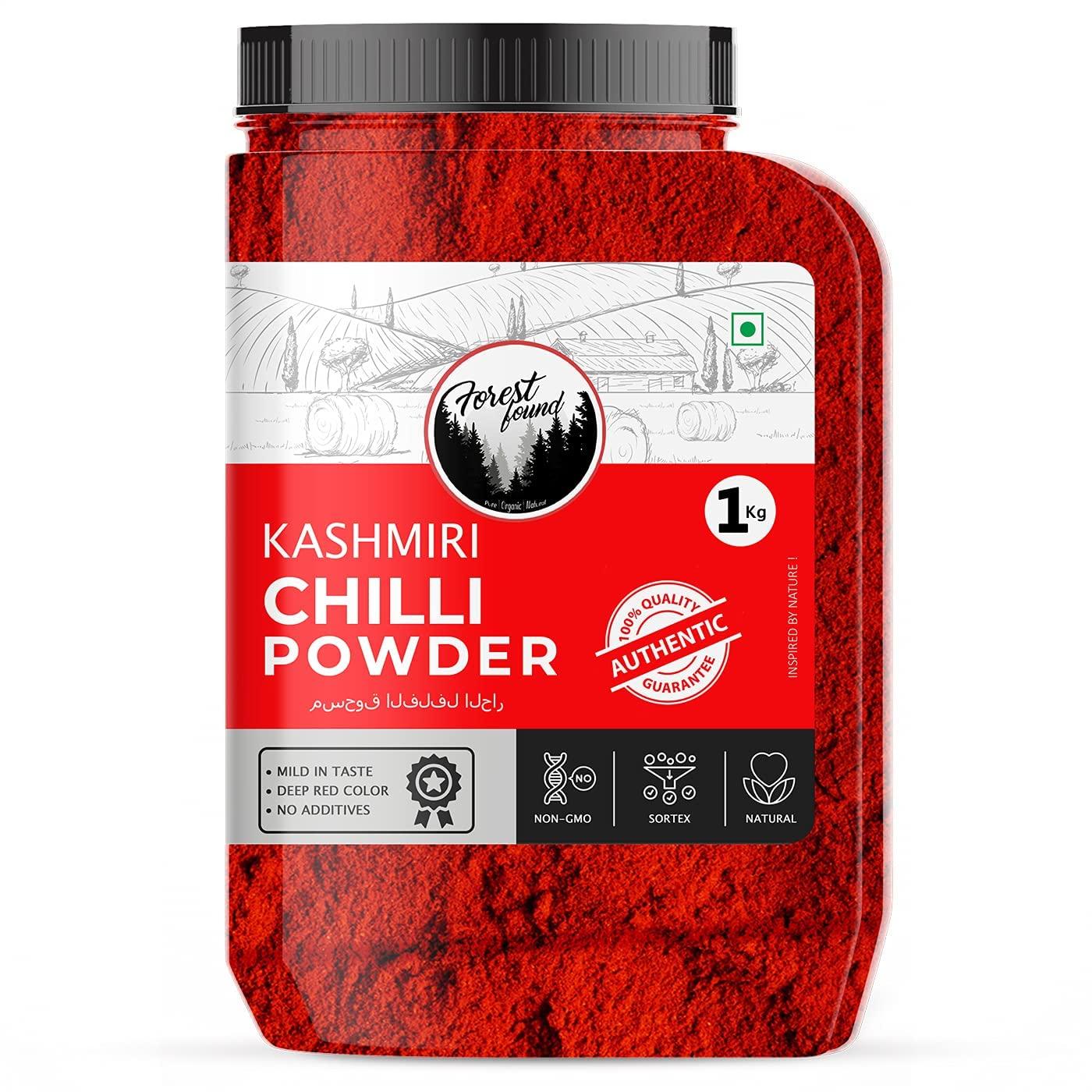 deal deal Kashmiri Red Chilli Powder | Lal Mirch |Pure and Ready to Use | 100% Authentic,Mild,Deep Red Color (1kg)