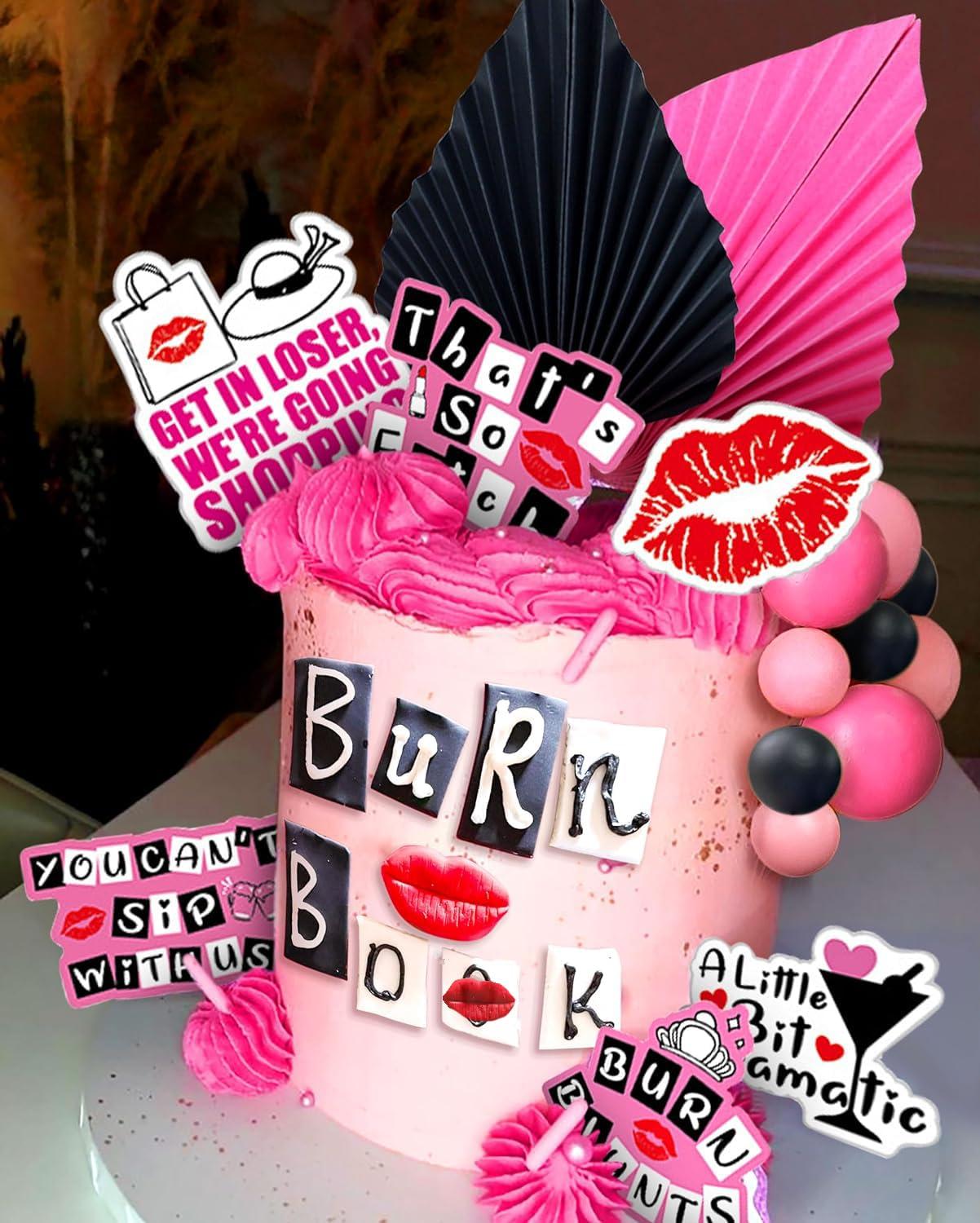 LaVenty LaVenty Mean Girl Cake Topper Mean Girl Birthday Party Decoration Cupcake Toppers for Wedding Bridal Shower Bachelorette Theme Girls Party Cake Decorations Supplies
