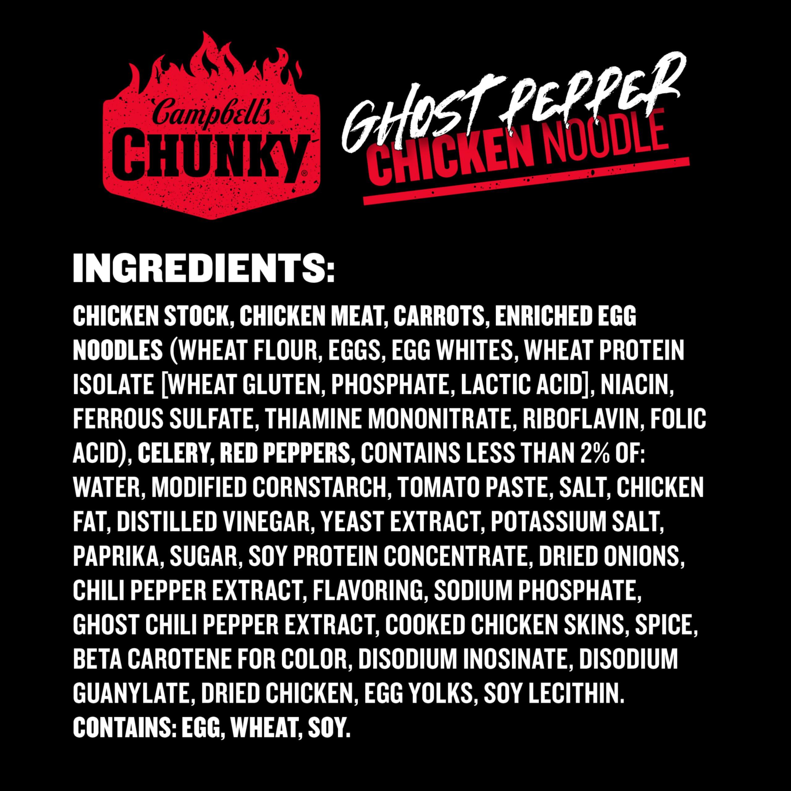 Campbell\'s Campbells Chunky Soup, Ghost Pepper Chicken Noodle Soup, 18.6 oz Can (Pack of 2)