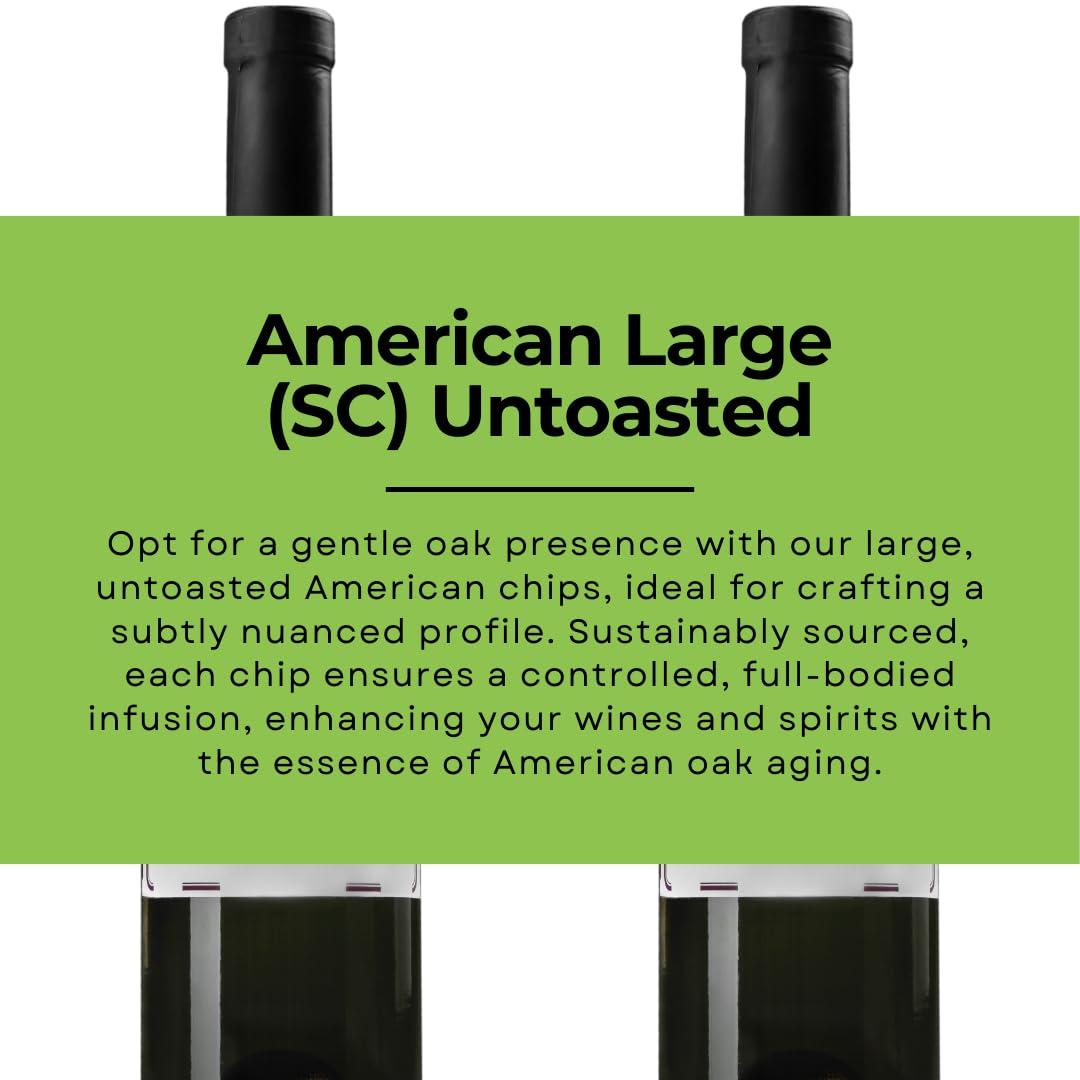 Oak Chips Inc. Oak Chips Inc. American Oak Chips Large Grade (Screened) for Brewing - Untoasted - 5 lbs - Perfect for Aging Wines, Spirits, Beer, and More!