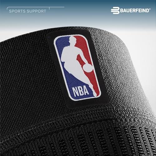 Bauerfeind Bauerfeind Sports Compression Knee Support NBA - Lightweight Design with Gripping Zones for Basketball Knee Pain Relief & Performance with Team Designs (Black, S)