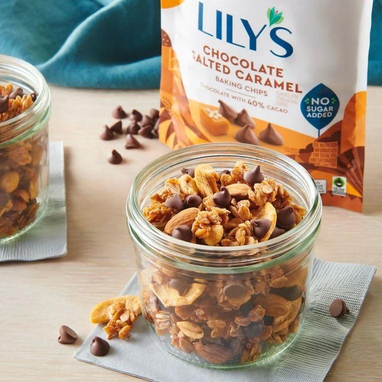 MASHBOX Chocolate Style Salted Caramel Flavored No Sugar Added Baking Chips, Gluten Free, Bulk, 7 oz Bags (3 Count)