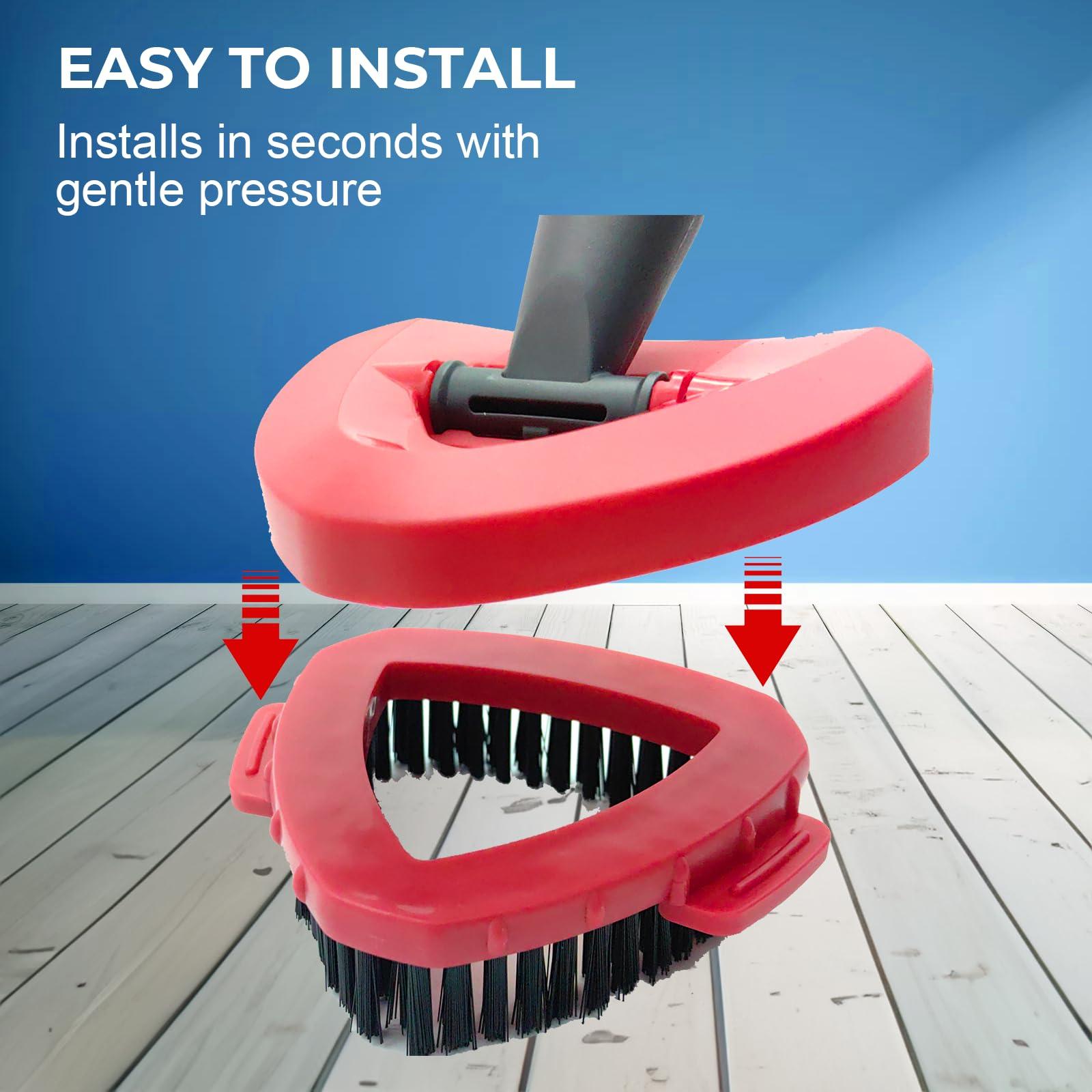 WAKAYOYO Spin Mop Scrub Brush for RinseClean 2 Tank System, Floor Scrubber Brush Head Replacement, Triangle Hard Bristle Cleaning Brush for Bathroom Kitchen Pool, Glass and Tile Walls