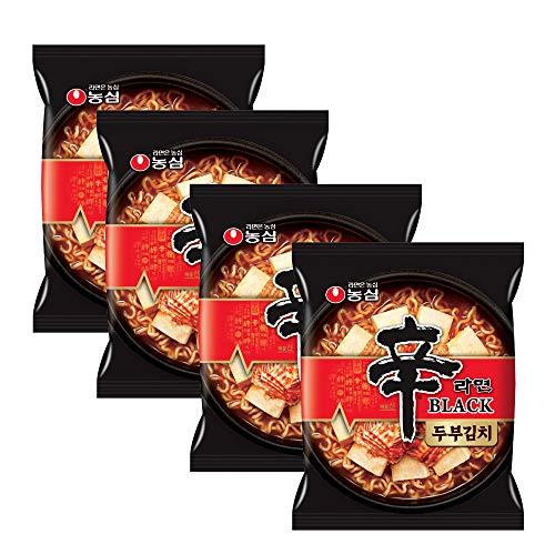 Nongshin [Nongshim] Shin Ramyun Black Tofu & Kimchi Noodles (Pack of 4) / Hot & Spicy Noodle Soup / Korean food / Korean ramen (overseas direct shipment)