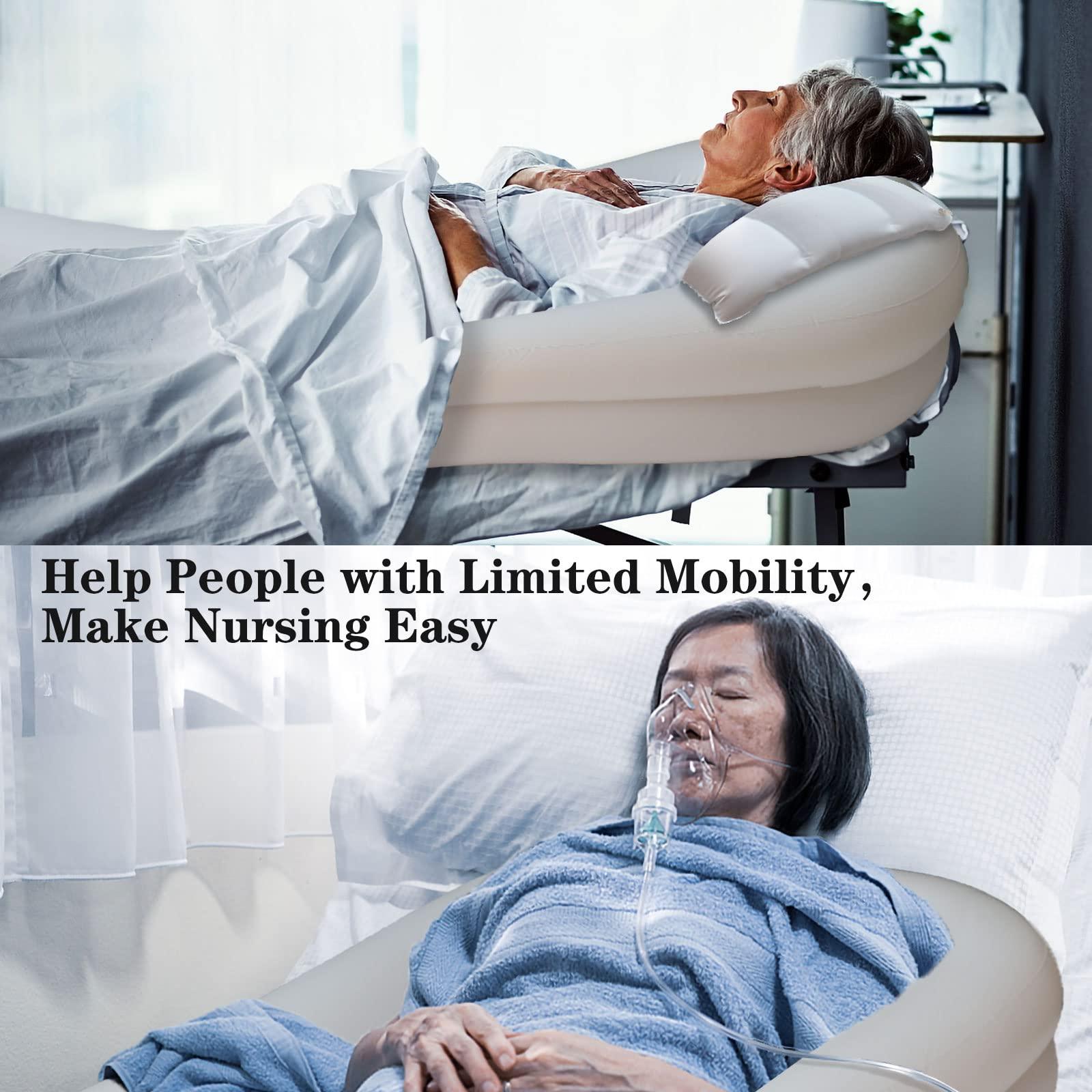 WUEURU Portable Medical Inflatable Bathtub for Shower Large Bath Basin Kit Adults Bed Beside Bathtub & Electric Air Pump Water Bag Air Pillow Wash Fullbody for Disabled Elderly Bedridden Patients Handicapped