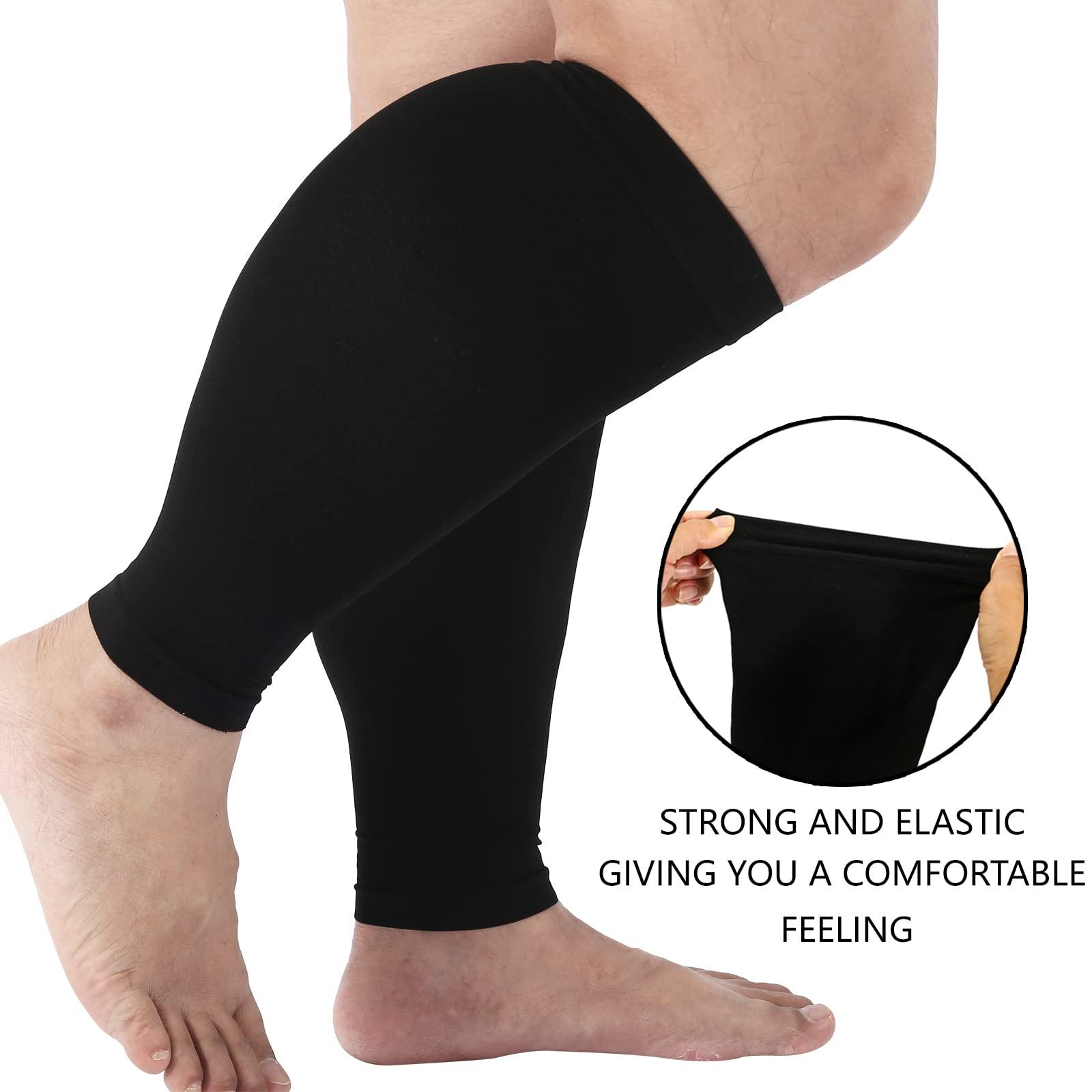 Yxmeiguo Plus Size Compression Sleeves for Calves Women Wide Calf Compression Legs Sleeves Men 5XL, Relieve Varicose Veins, Edema, Swelling, Soreness, Shin splints, for Work, Travel, Sports and Daily Wear