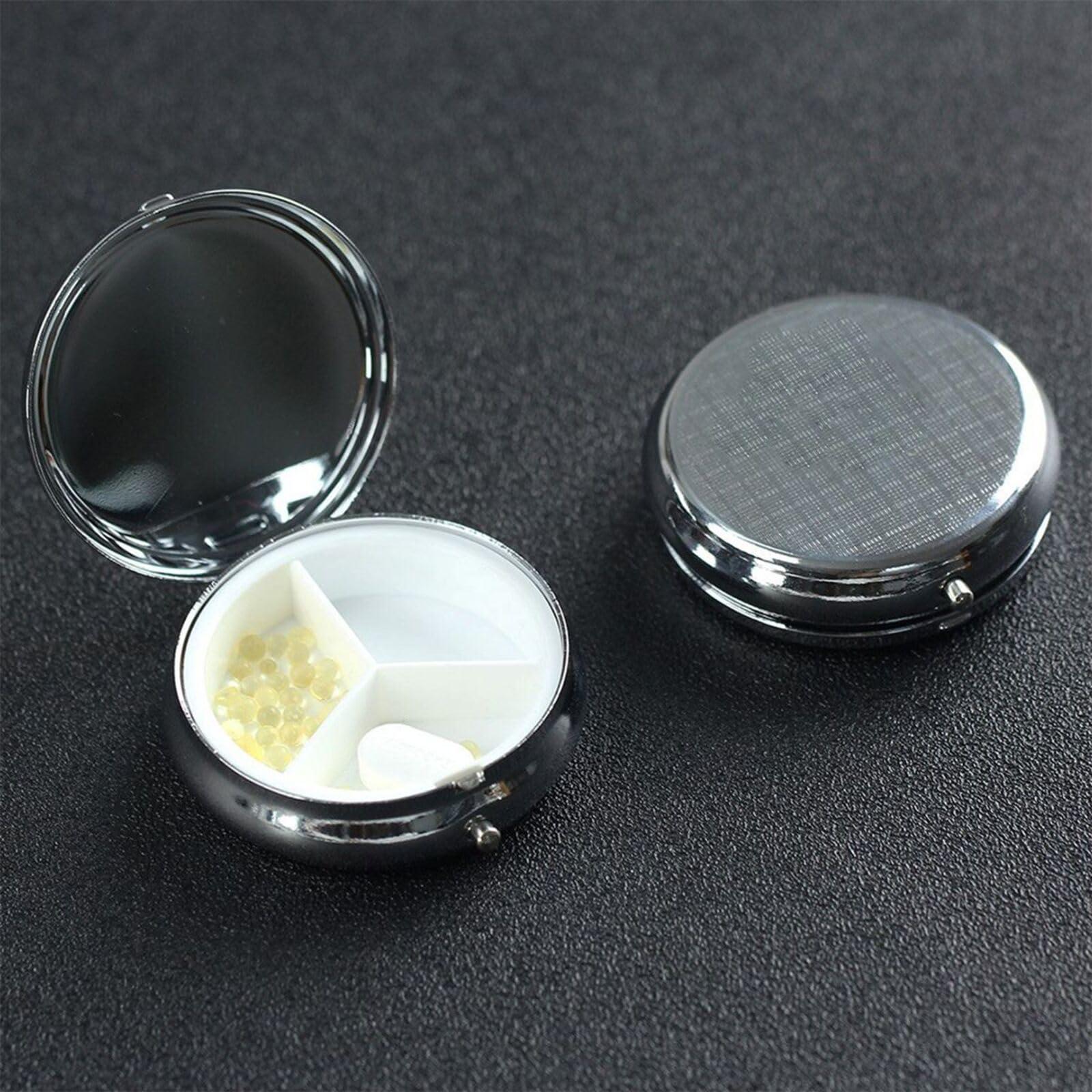 Yipoch Cherry Blossom Japanese Pill Box Small Daily Pill Box Organizer 3 Compartment Pill Case Cute Pill Organizer Vitamin Box Organizer Travel Pill Container Pill Box for Purse Mini Round Pill Dispenser
