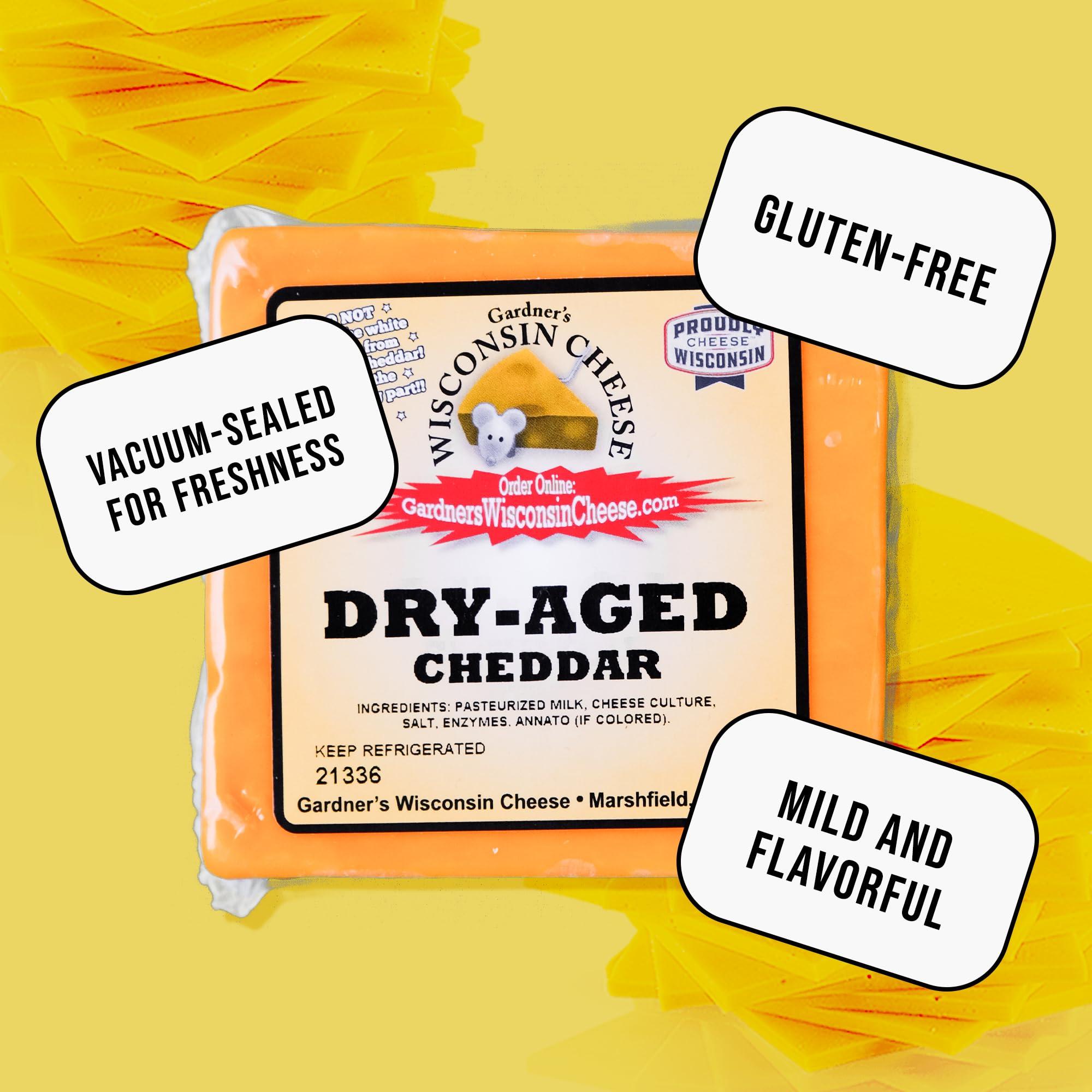 Gardner\'s Wisconsin Cheese Gardner\'s Wisconsin Cheese, Artisan Cheese 4 Packs (Dry Aged Cheddar) (6 Ounces Per Block) - Artisan Cheese Made in Wisconsin, Perfect for Grilling, Barbecues, and Holidays!