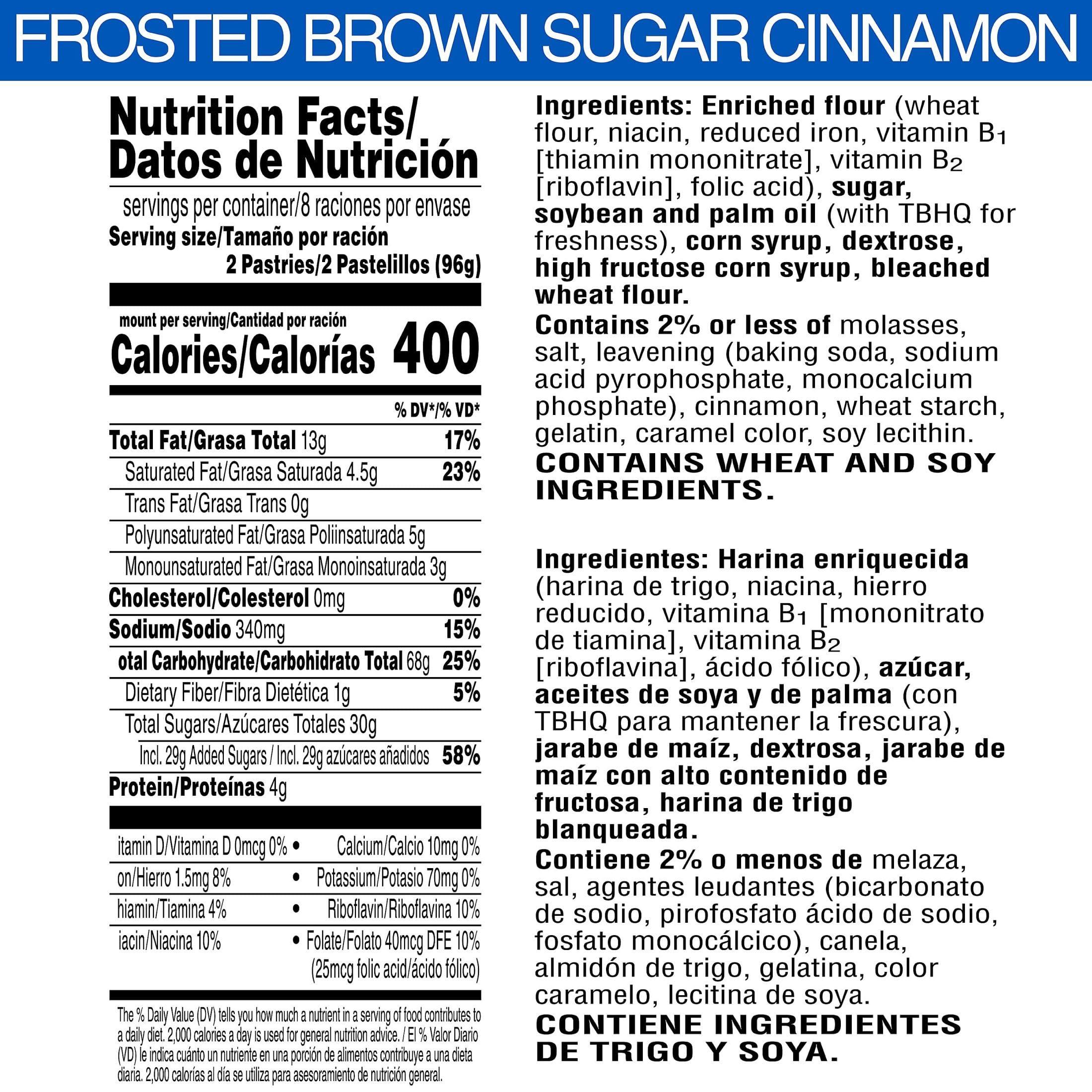 Pop-Tarts Pop-Tarts Toaster Pastries, Breakfast Foods, Kids Snacks, Frosted Brown Sugar Cinnamon, Value Pack (64 Pop-Tarts)