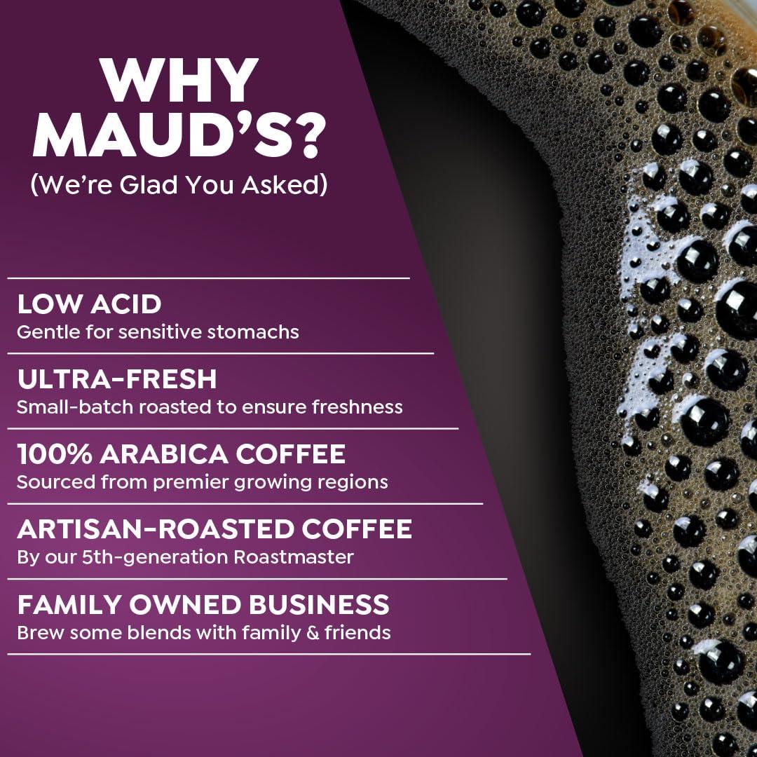 MAUD'S Maud\'s Super Flavored Coffee Pods Variety Pack, 80 ct | 16 Assorted Coffee Flavors | 100% Arabica Medium Roast Coffee | Solar Energy Produced Recyclable Pods Compatible with Keurig K Cups Maker