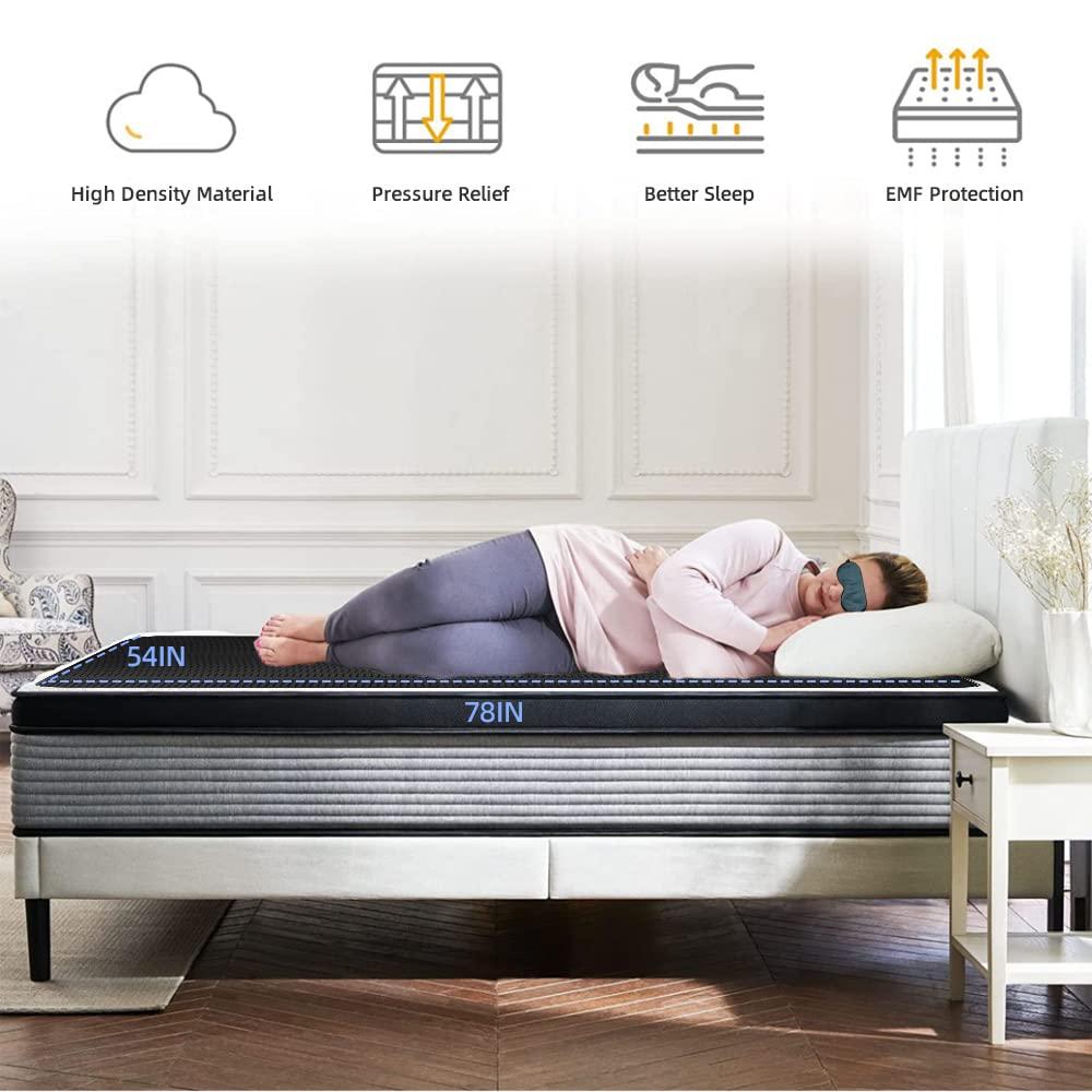 NIULAFR Grounding Mat for Bed,Grounding Pad for Sleep, Improve Sleep, Pain and Stress Relief, Anti-Slip PU Leather Grounding Healthy Therapy Mattress at Home, Office, Work with Grounding Cord(54x78 Inch)