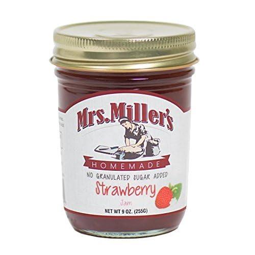 CPG.IO Mrs. Miller\'s Strawberry Jam 9 Ounce (Pack of 6)