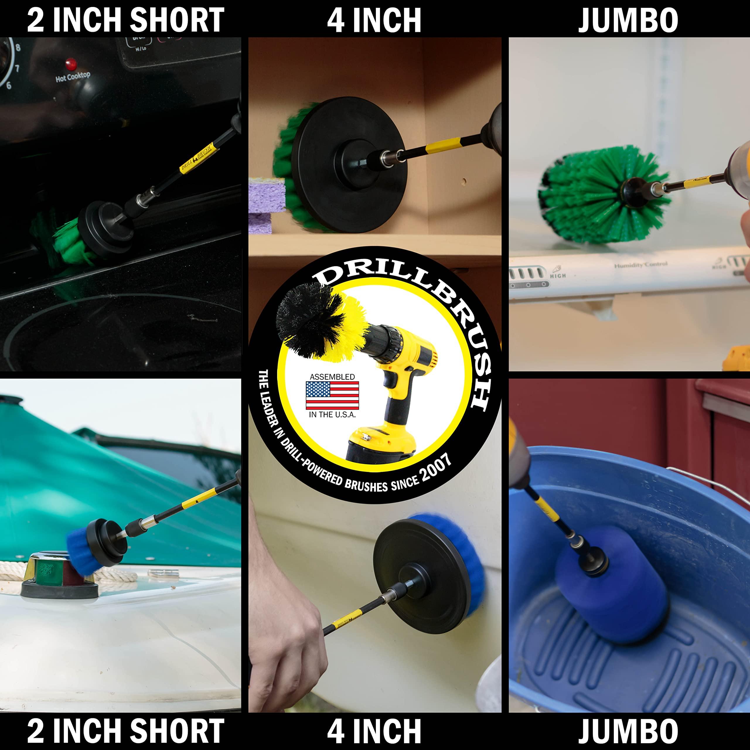 Drill Brush Power Scrubber by Useful Products 7 Piece Drillbrush Bundle - Kitchen Cleaning Brush Drill Attachments - Pool Cleaning Brush - Extension Attachment for Drill - Aquarium Cleaning - Oven Cleaner - Tile - Grout