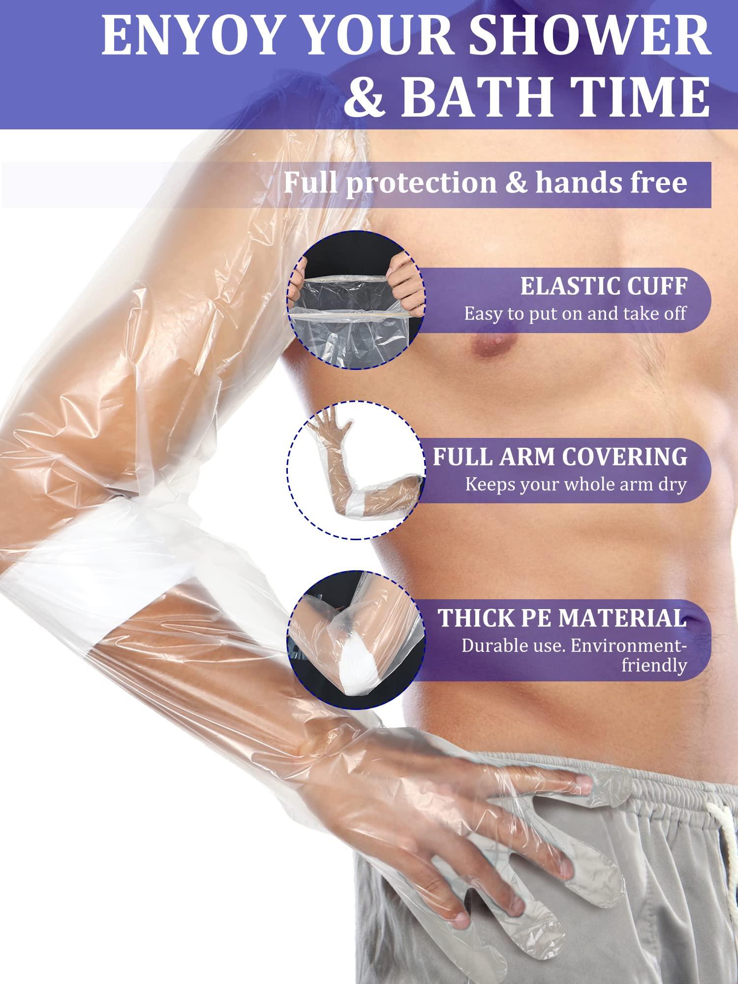 Sosation Sosation 50 Pcs Waterproof Arm Cast Cover for Shower Bath, Arm Cast Sleeve Protector, Adult Long Cast Bandage Protector Bag Covers for Shower Broken Wound Wrists Elbow(35.4 Inch)