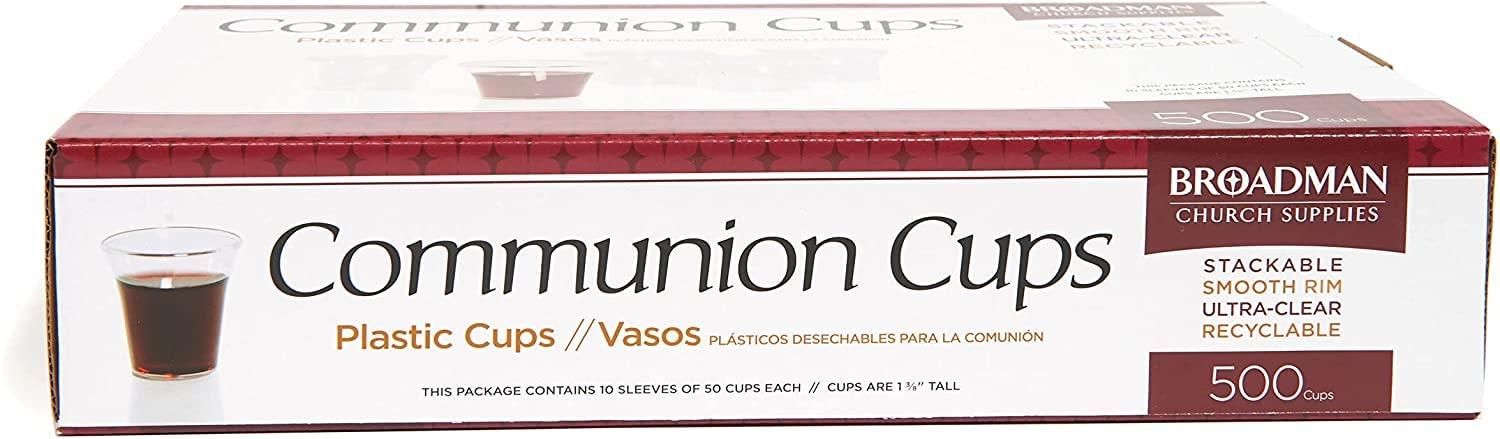 BROADMAN CHURCH SUPPLIES BROADMAN CHURCH SUPPLIES Plastic, Disposable, Recyclable Communion Cups, 500 Count