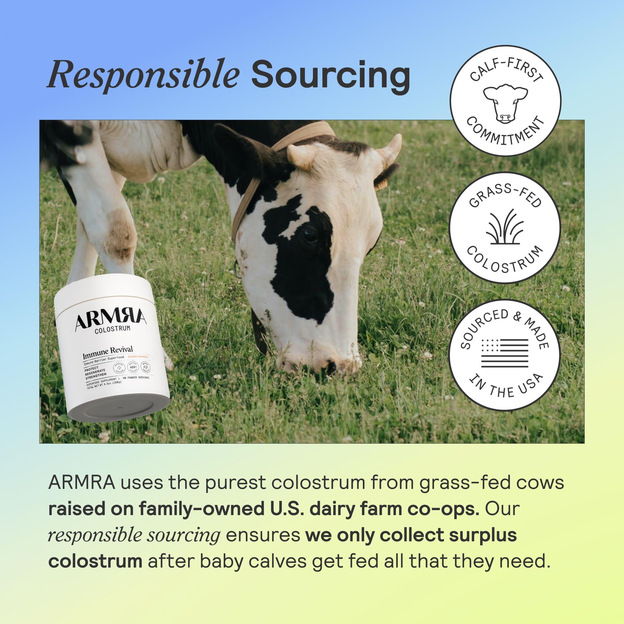 ARMRA ARMRA Colostrum Premium Powder, Grass Fed, Gut Health Bloating Immunity Skin & Hair, Contains 400+ Bioactive Nutrients, Keto, Gluten & Fat Free (Unflavored Bundle | 120 Servings)