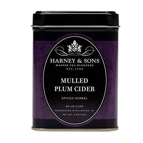 Harney & Sons Harney and Sons Mulled Plum Cider, 4oz Loose Leaf Herbal Tea with Cinnamon, Rooibos, Apple Pieces, and Plum, Dark Red, PP-GRCE8634