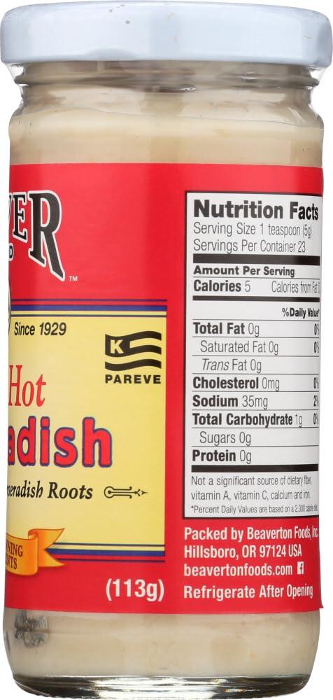 BEAVER Beaver Brand Extra Hot Horseradish 4 oz glass jar (Pack of 6)
