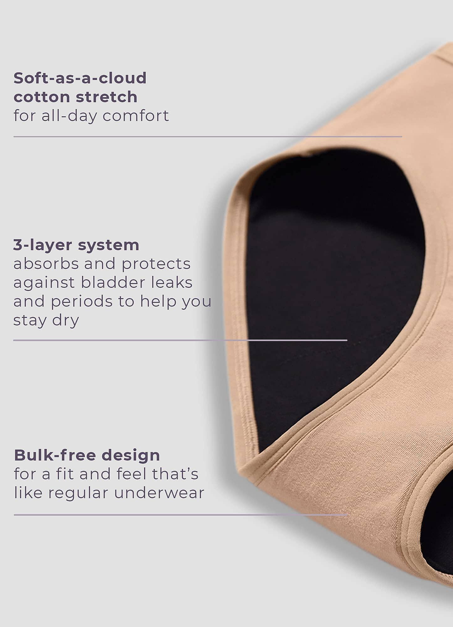 Jockey Jockey Women\'s Underwear Worry Free Cotton Stretch Heavy Absorbency Full Coverage Hipster, Light, XL