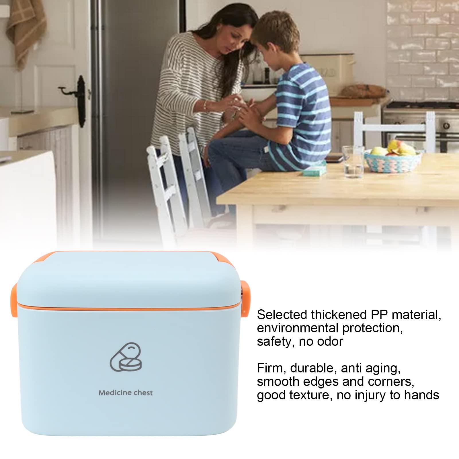 Kuuleyn Kuuleyn Portable Medicine Box, Plastic First Aid Storage Box, Large Medicine Storage Box Organizer Container Family Emergency Medicine Case with Removable Tray(A)