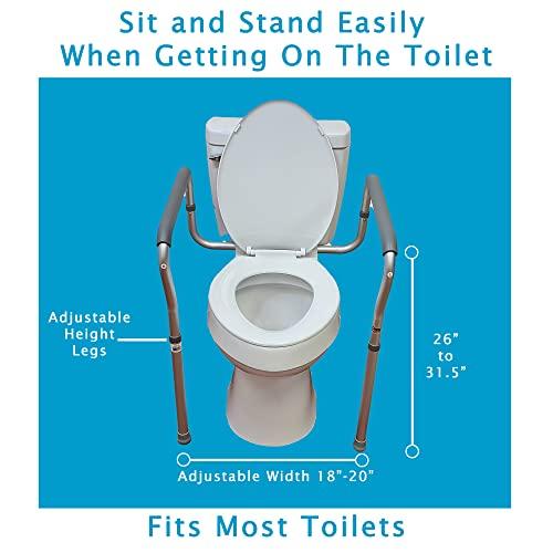 Carex Carex Toilet Safety Rails - Toilet Safety Frame For Elderly, Handicap, or Disabled - Toilet Rails For Home Use, Elderly, Toilet Bars For Elderly And Disabled